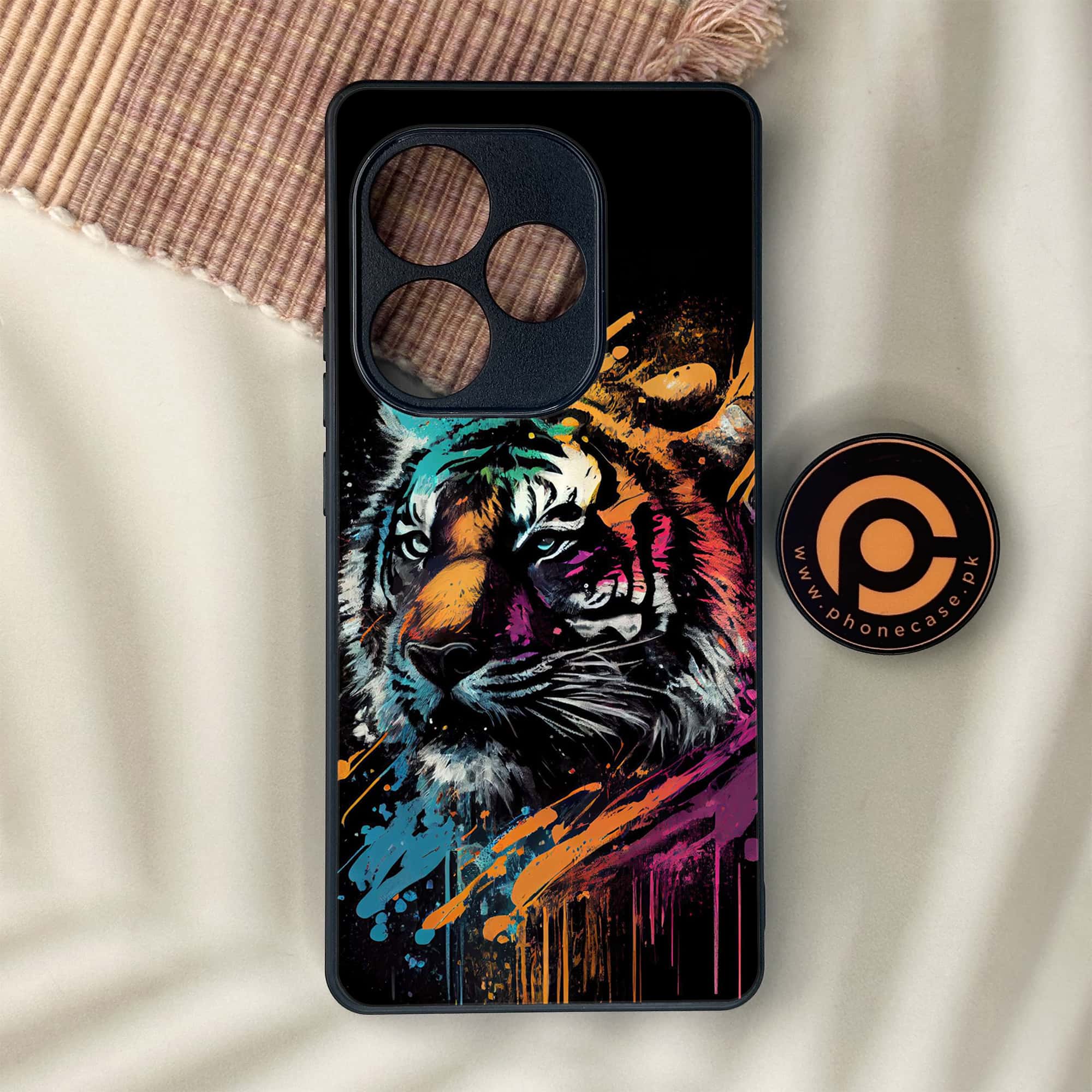 Realme GT 6 - Tiger 2.0 Series - Premium Metal Printed soft Bumper shock Proof Case