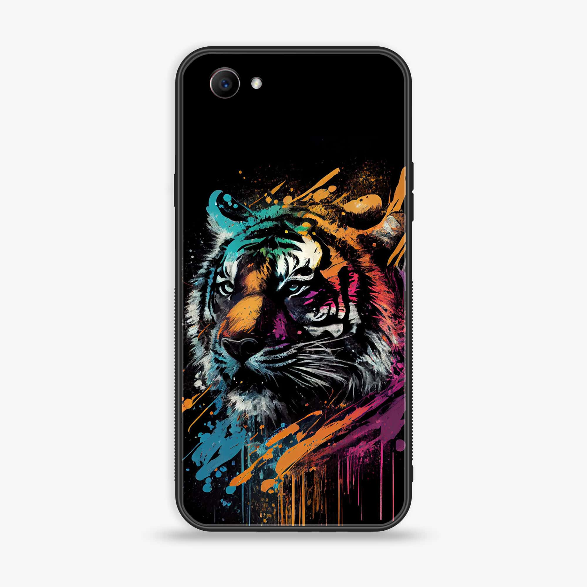 Oppo F7 Youth - Tiger 2.0 Series - Premium Printed Glass soft Bumper shock Proof Case