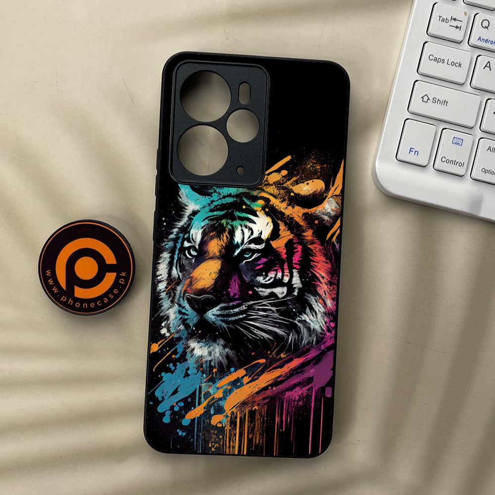 Realme 14 5G - Tiger 2.0 Series - Premium Metal Printed soft Bumper Shock Proof Case