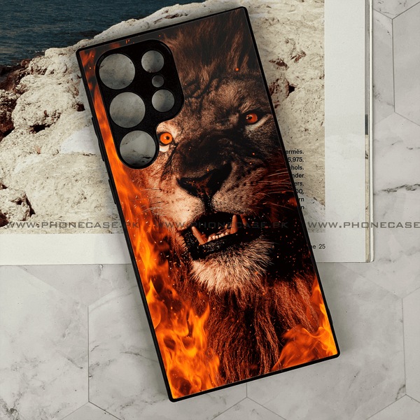 Galaxy S21 Ultra -Tiger  Design 2 - Premium Metal Printed soft Bumper shock Proof Case CS-40867