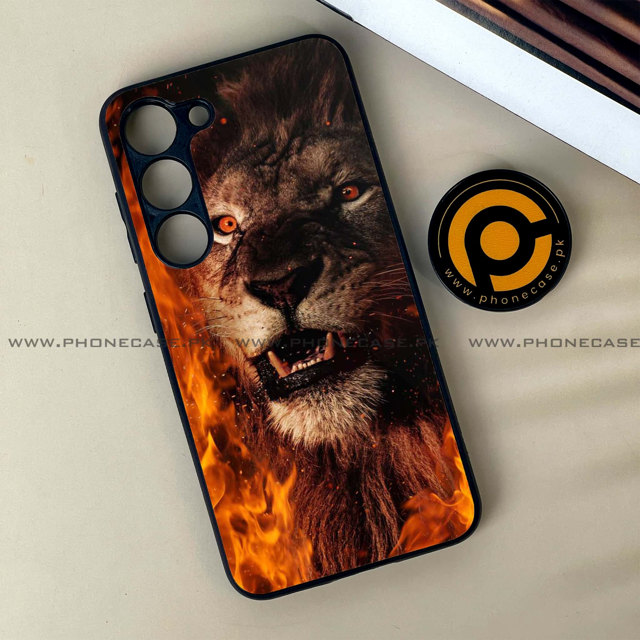 Samsung Galaxy S23 - Tiger Series - Premium Printed Glass soft Bumper shock Proof Case