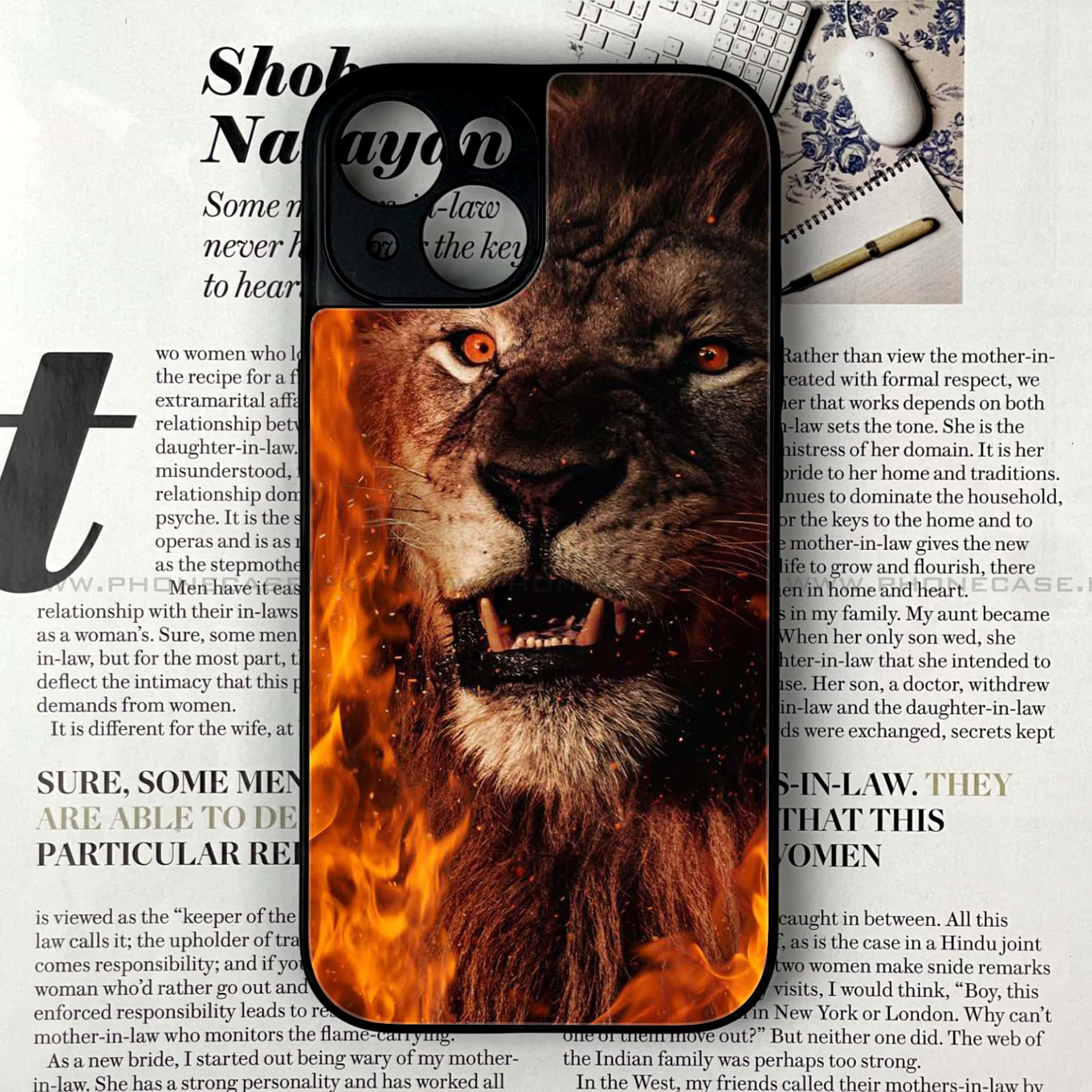 iPhone 13 - Tiger Art series - Premium Printed Glass soft Bumper shock Proof Case