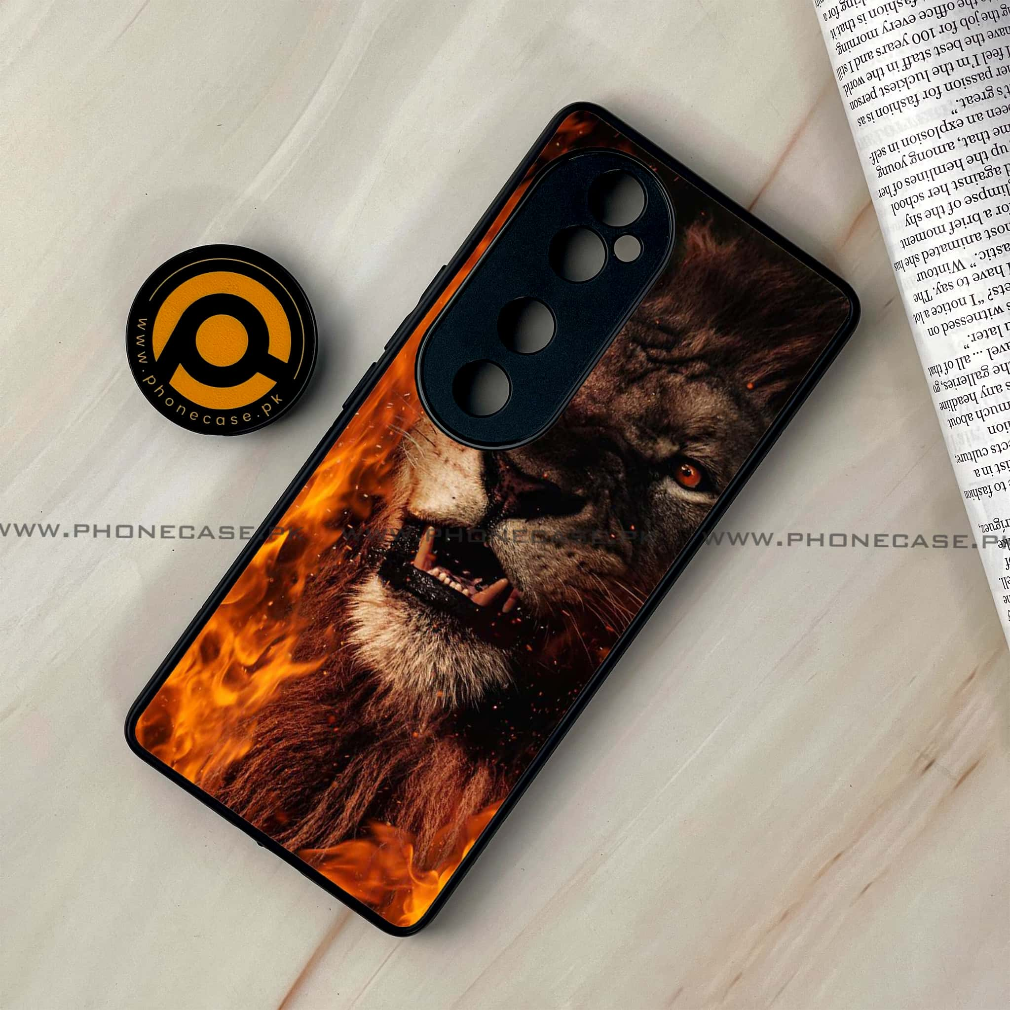 Vivo V40 - Tiger Series - Premium Printed Glass soft Bumper shock Proof Case