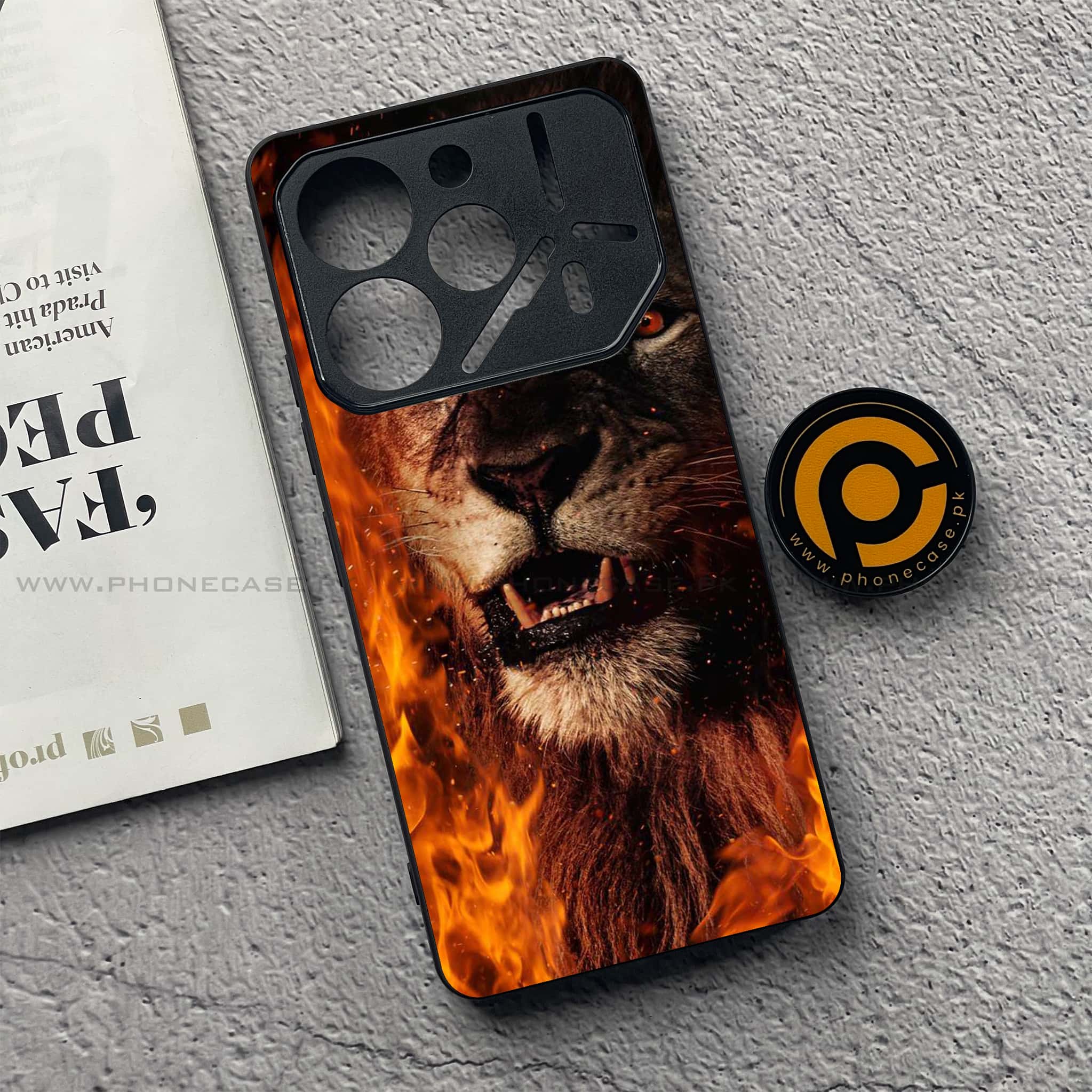 Tecno Pova 6 Pro - Tiger Series - Premium Printed Glass soft Bumper shock Proof Case