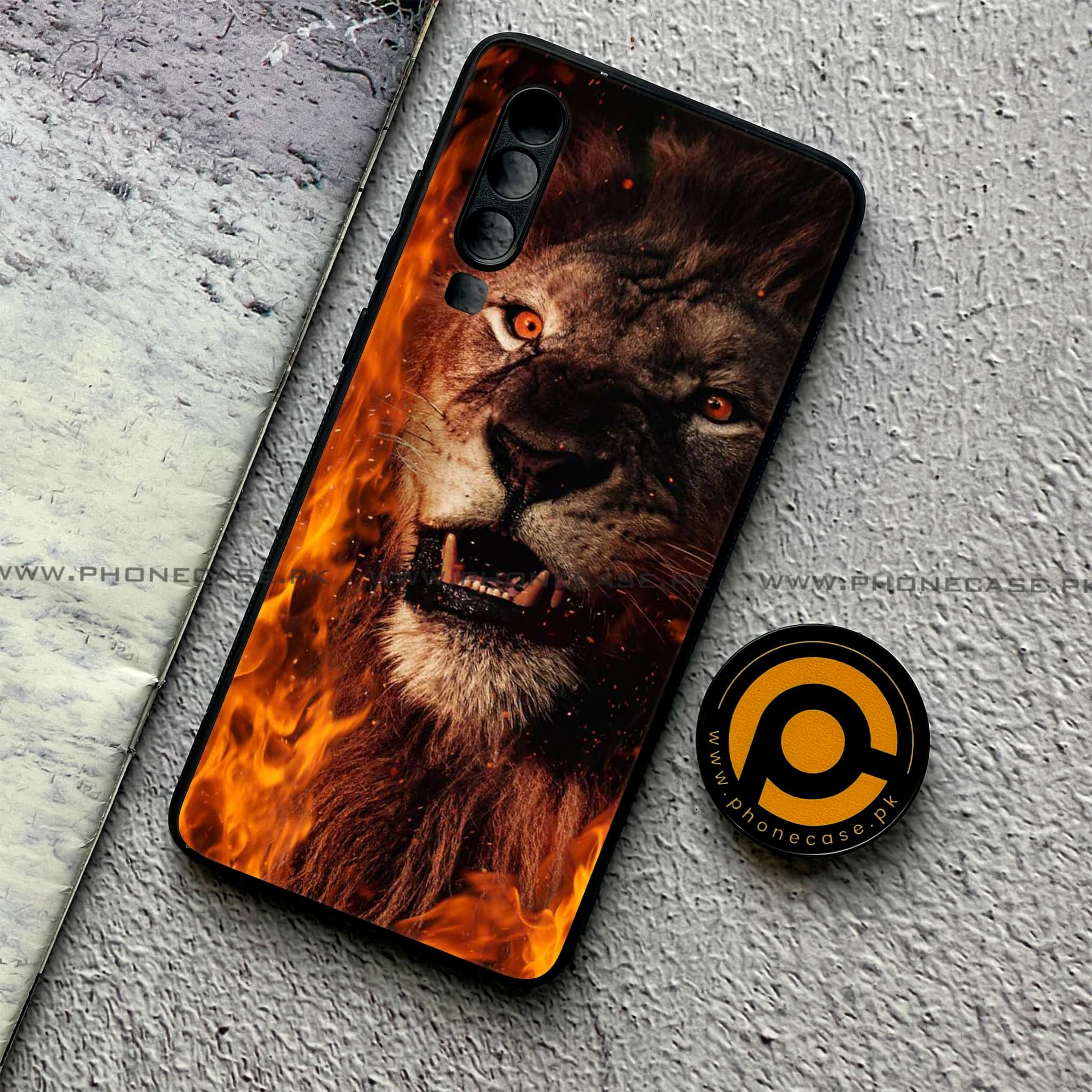 Huawei P30 - Tiger Series - Premium Printed Glass soft Bumper shock Proof Case