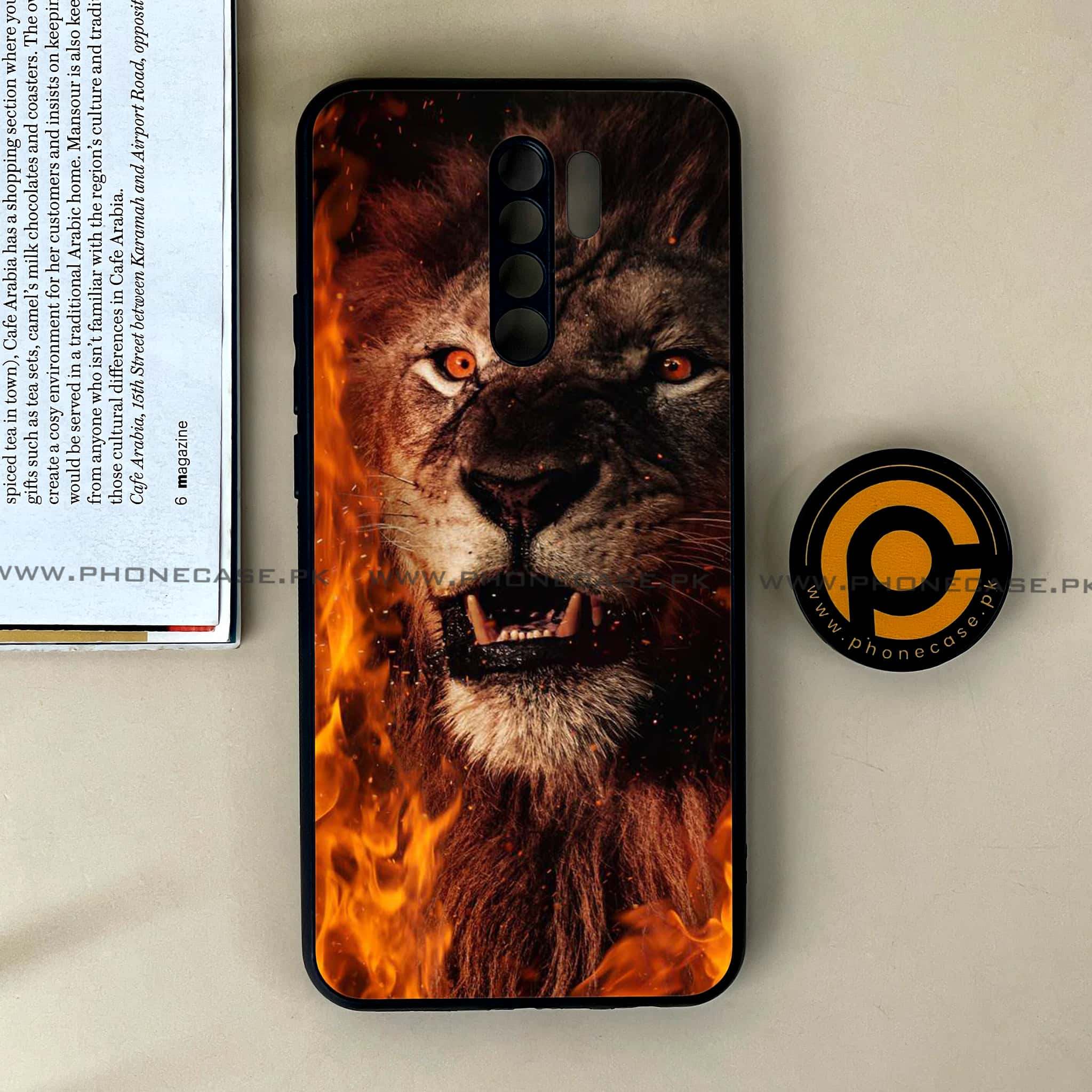 Xiaomi Redmi 9 - Tiger Series - Premium Printed Glass soft Bumper shock Proof Case