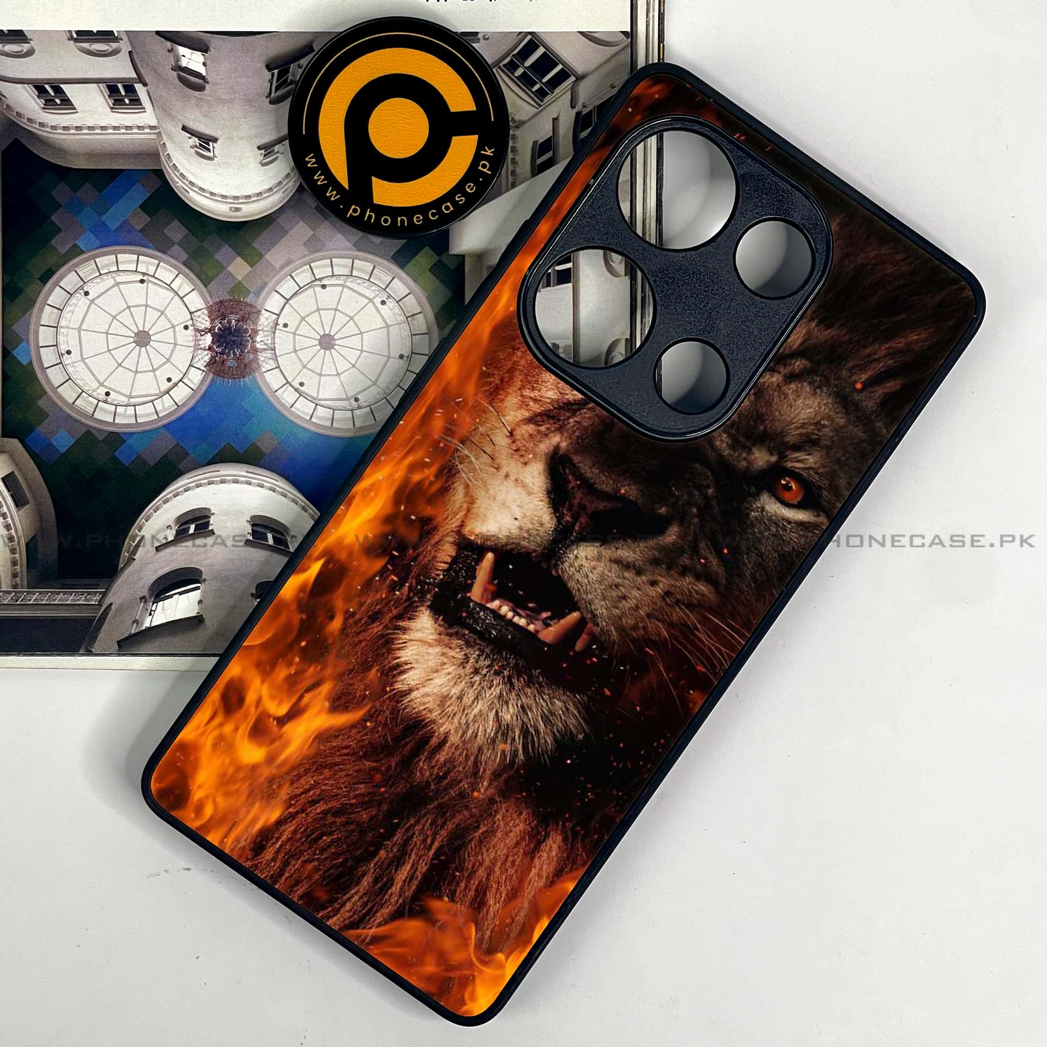 Redmi Note 13 Pro 4G - Tiger Series - Premium Metal Printed soft Bumper shock Proof Case