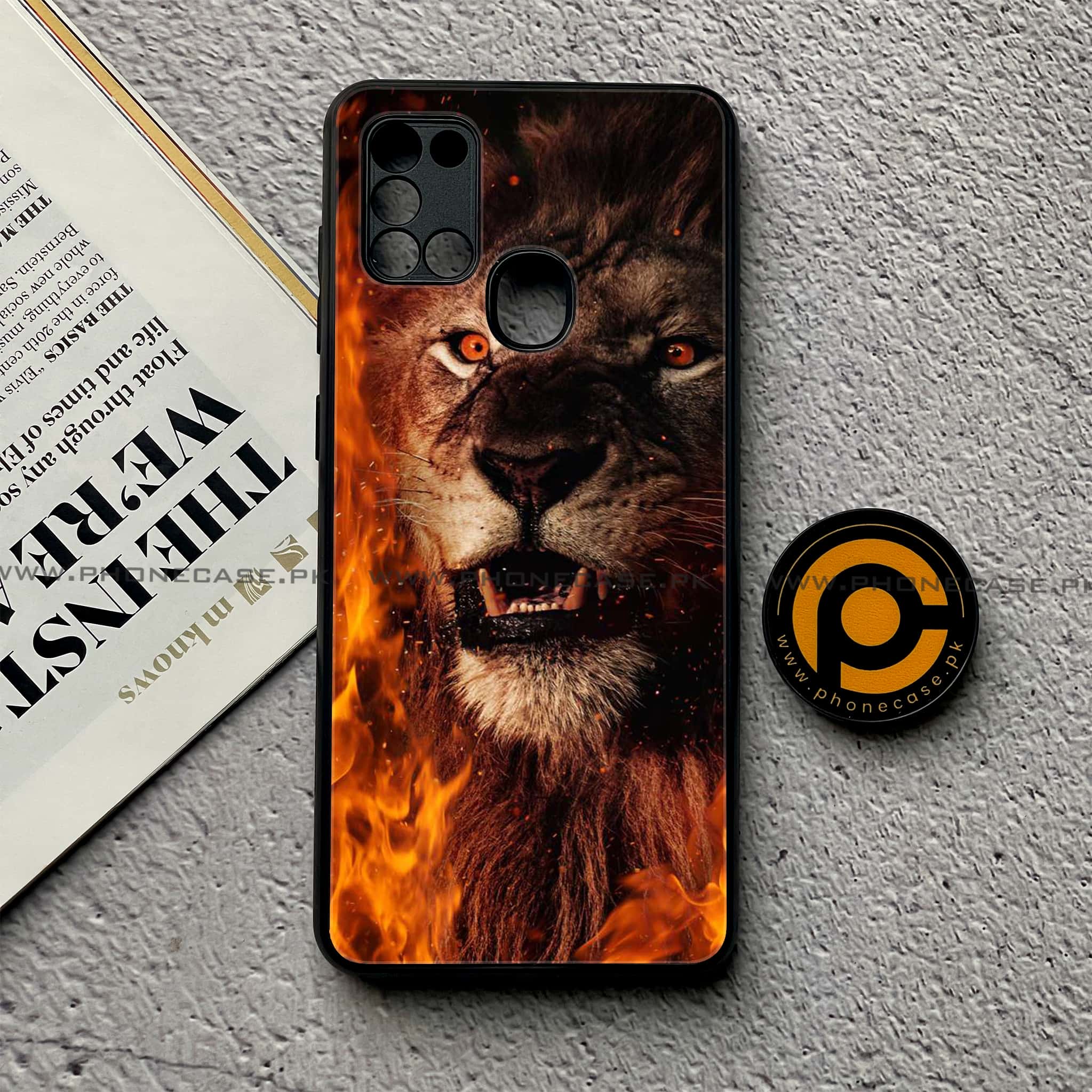 Samsung Galaxy A21s - Tiger Art Series - Premium Printed Glass soft Bumper shock Proof Case