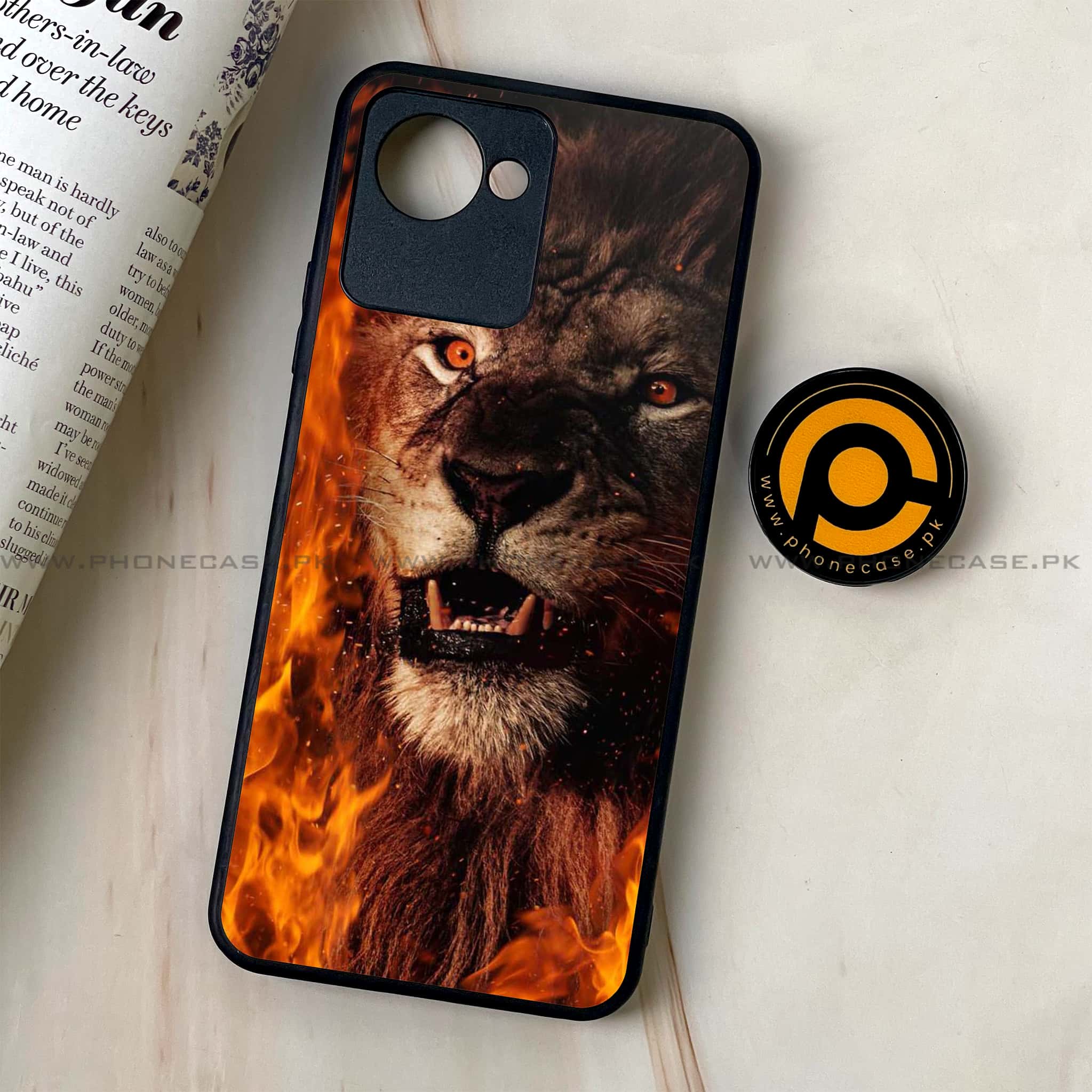 Realme C30 - Tiger Series - Premium Printed Glass soft Bumper shock Proof Case