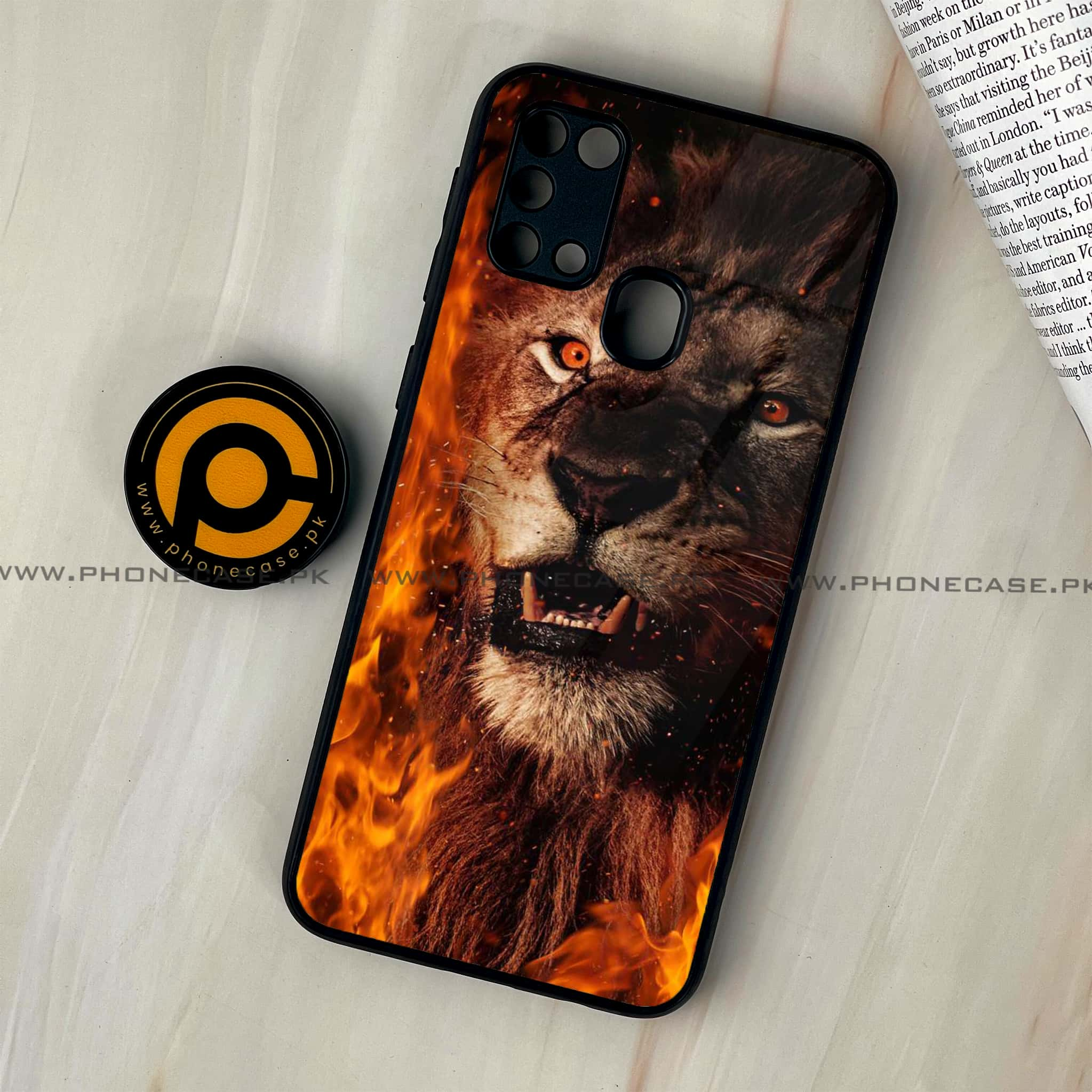 Galaxy M31 - Tiger Series - Premium Printed Glass soft Bumper shock Proof Case