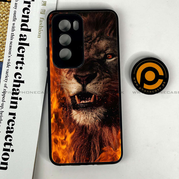 Oppo Reno 12 5G - Tiger Series - Premium Printed Glass soft Bumper shock Proof Case CS-33195
