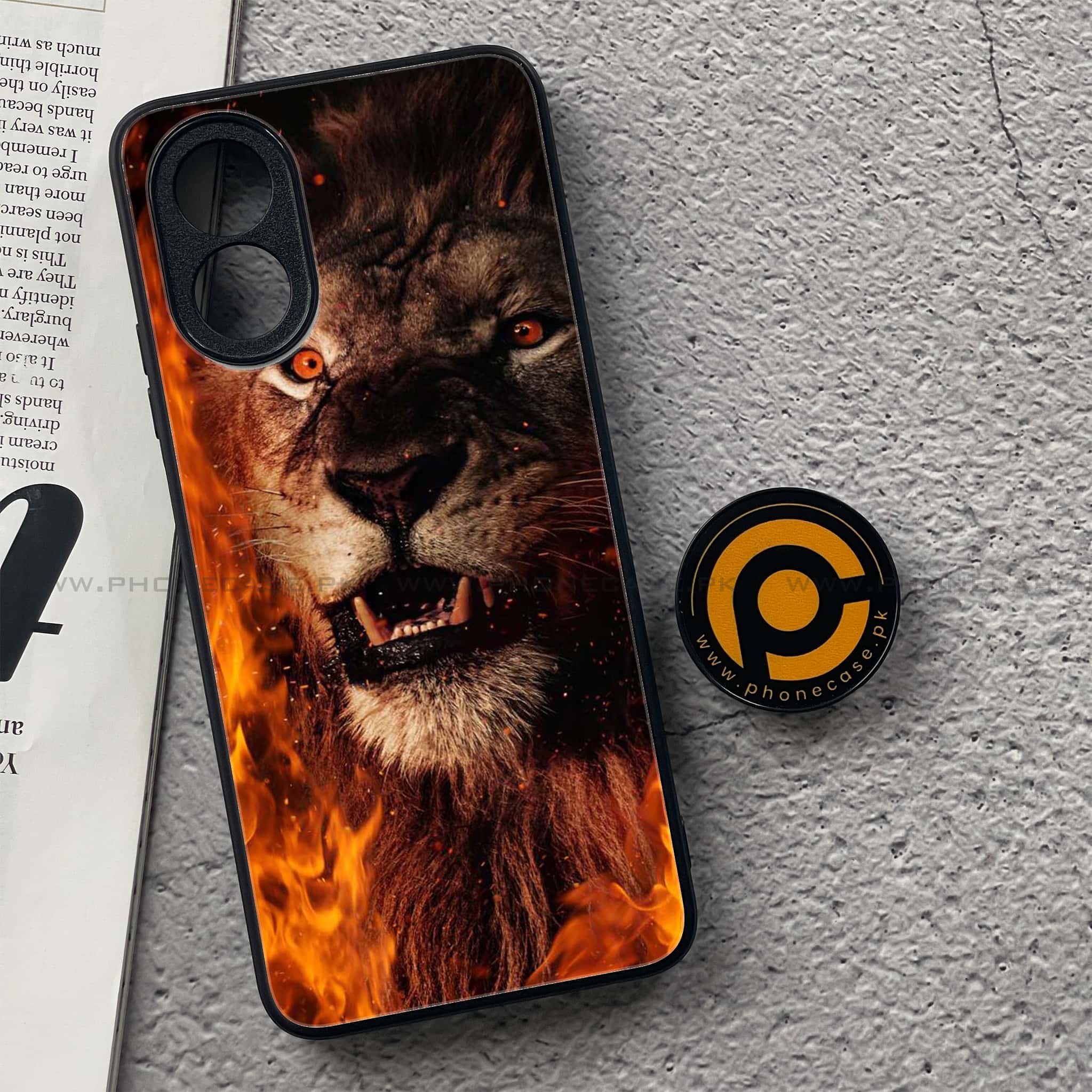Oppo A18 4G - Tiger Series - Premium Printed Glass soft Bumper shock Proof Case