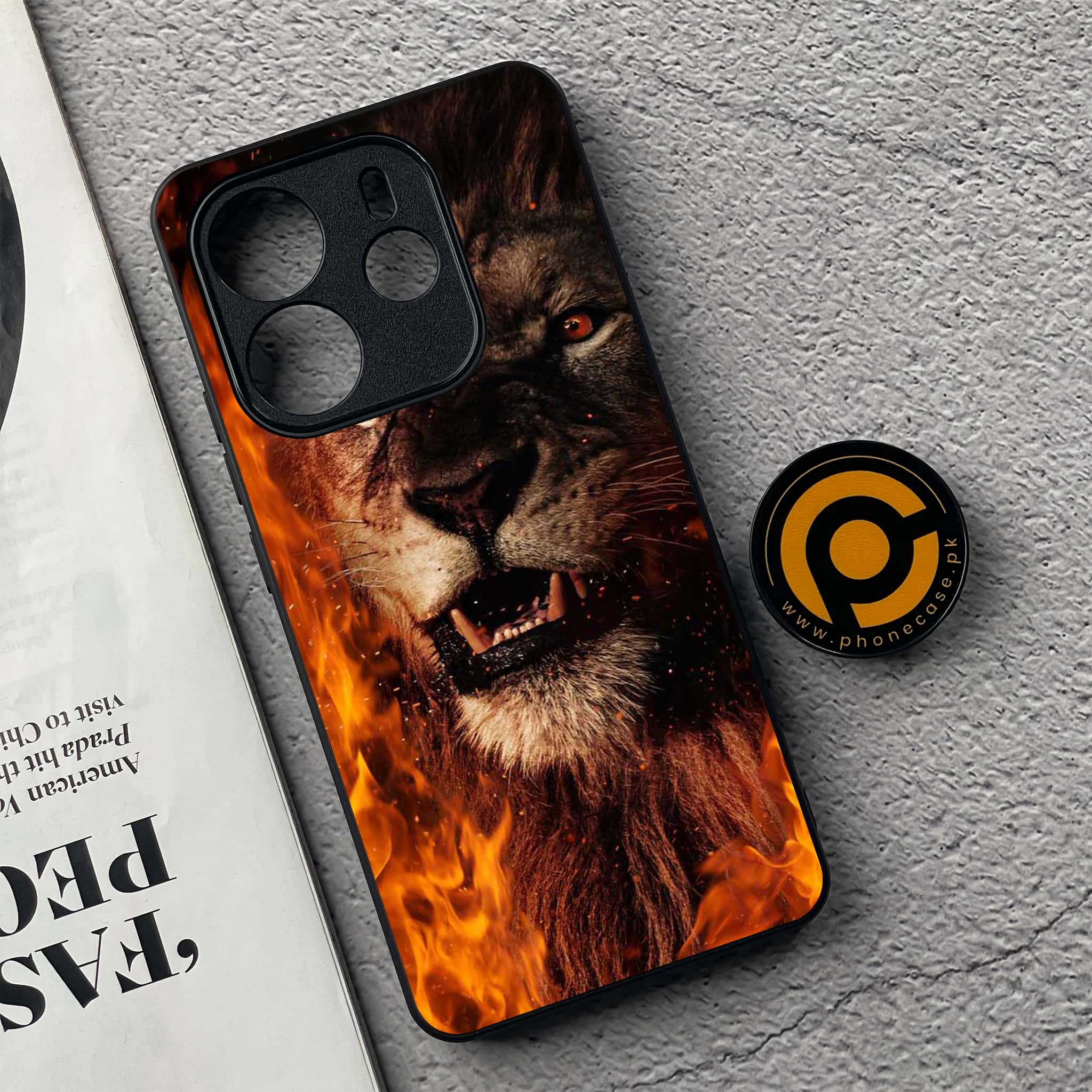 Xiaomi Redmi Note 14 - Tiger Series - Premium Printed Glass soft Bumper shock Proof Case
