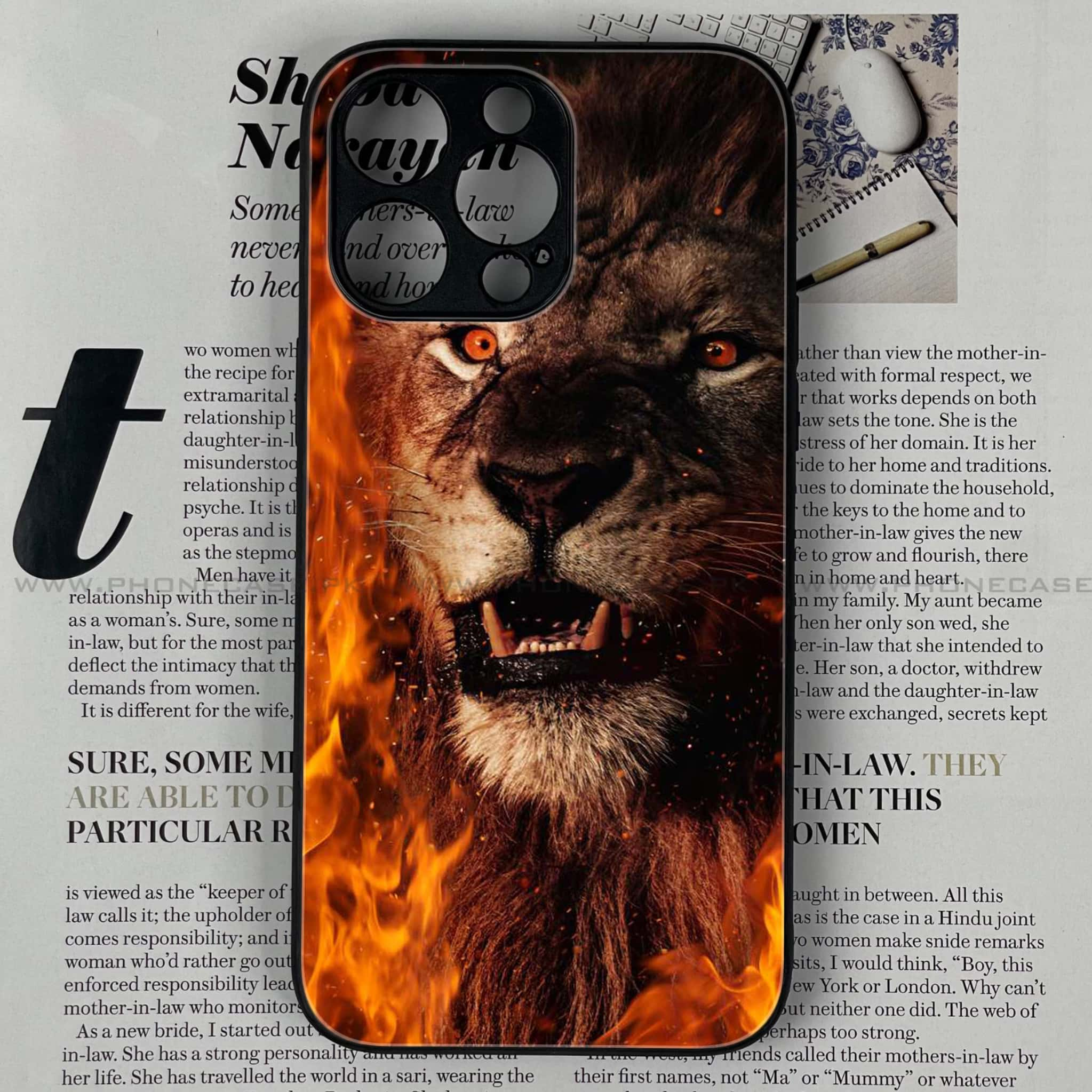 iPhone 15 Pro - Tiger Series - Premium Printed Glass soft Bumper shock Proof Case