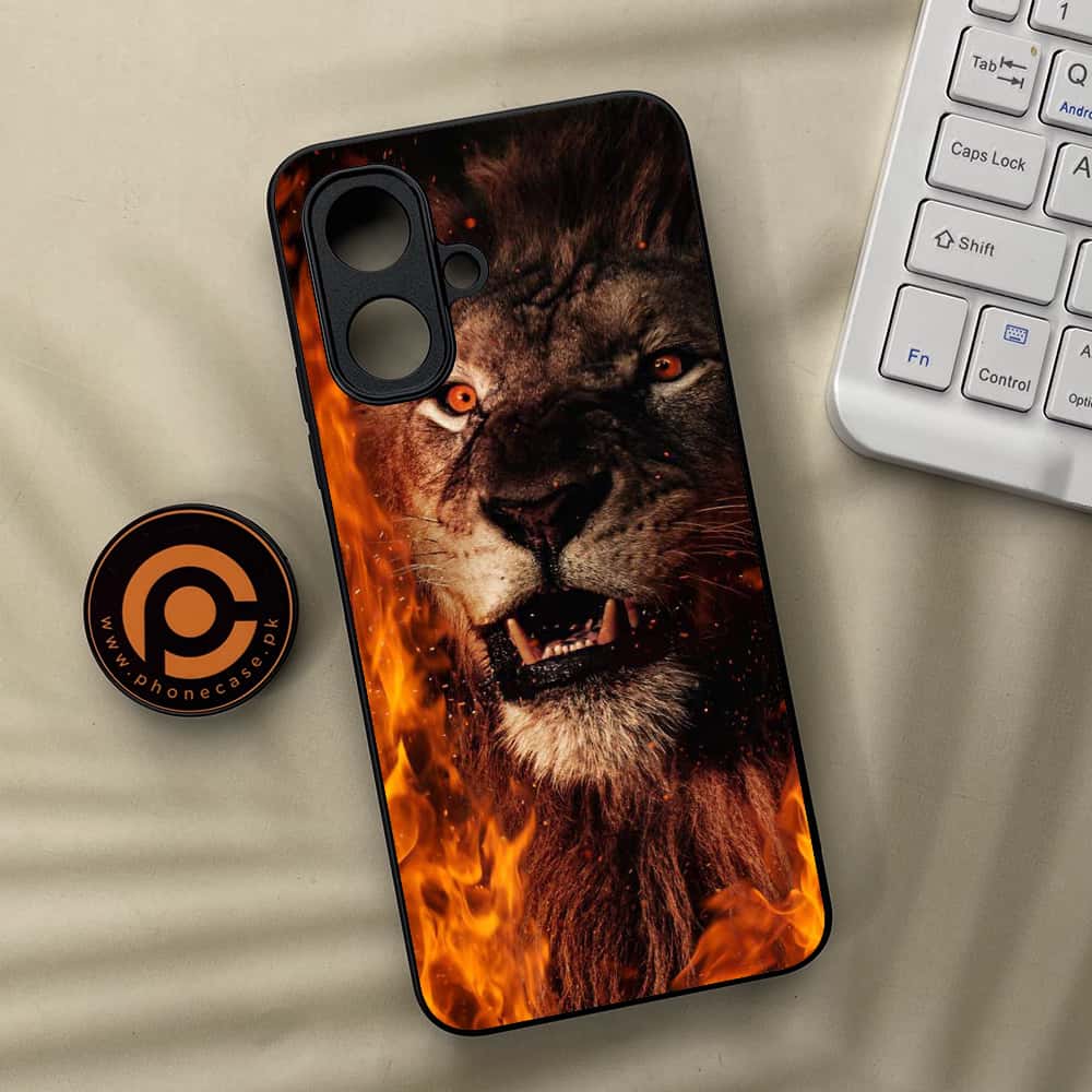 Tecno Spark Go 2 - Tiger Series - Premium Metal Printed soft Bumper Shock Proof Case