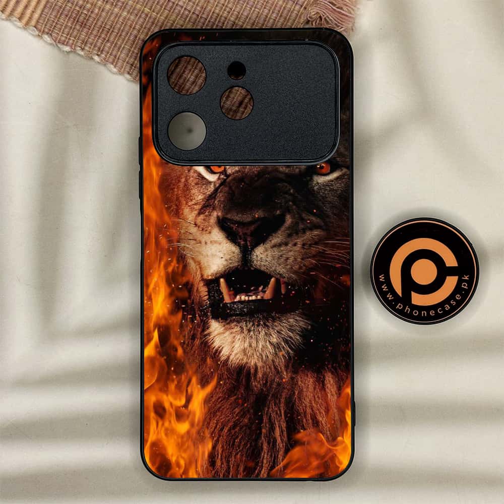 Tecno Spark 40 - Tiger Series - Premium Metal Printed soft Bumper shock Proof Case