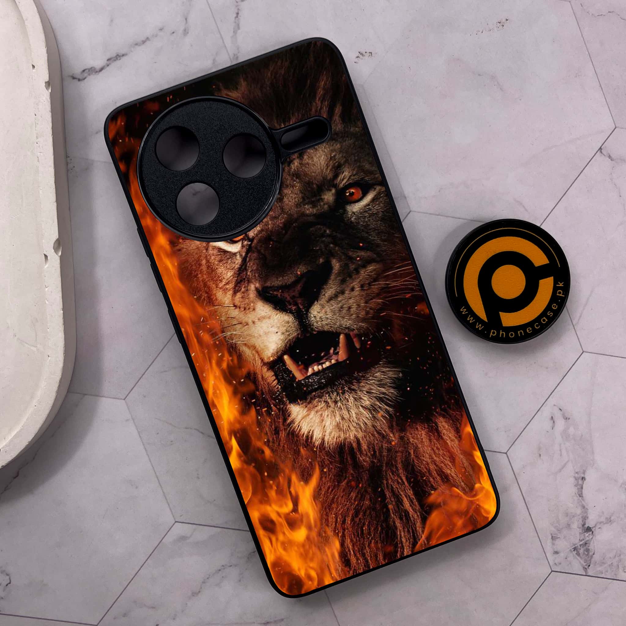 Xiaomi Poco F7 Pro 5G - Tiger Series - Premium Metal Printed soft Bumper shock Proof Case