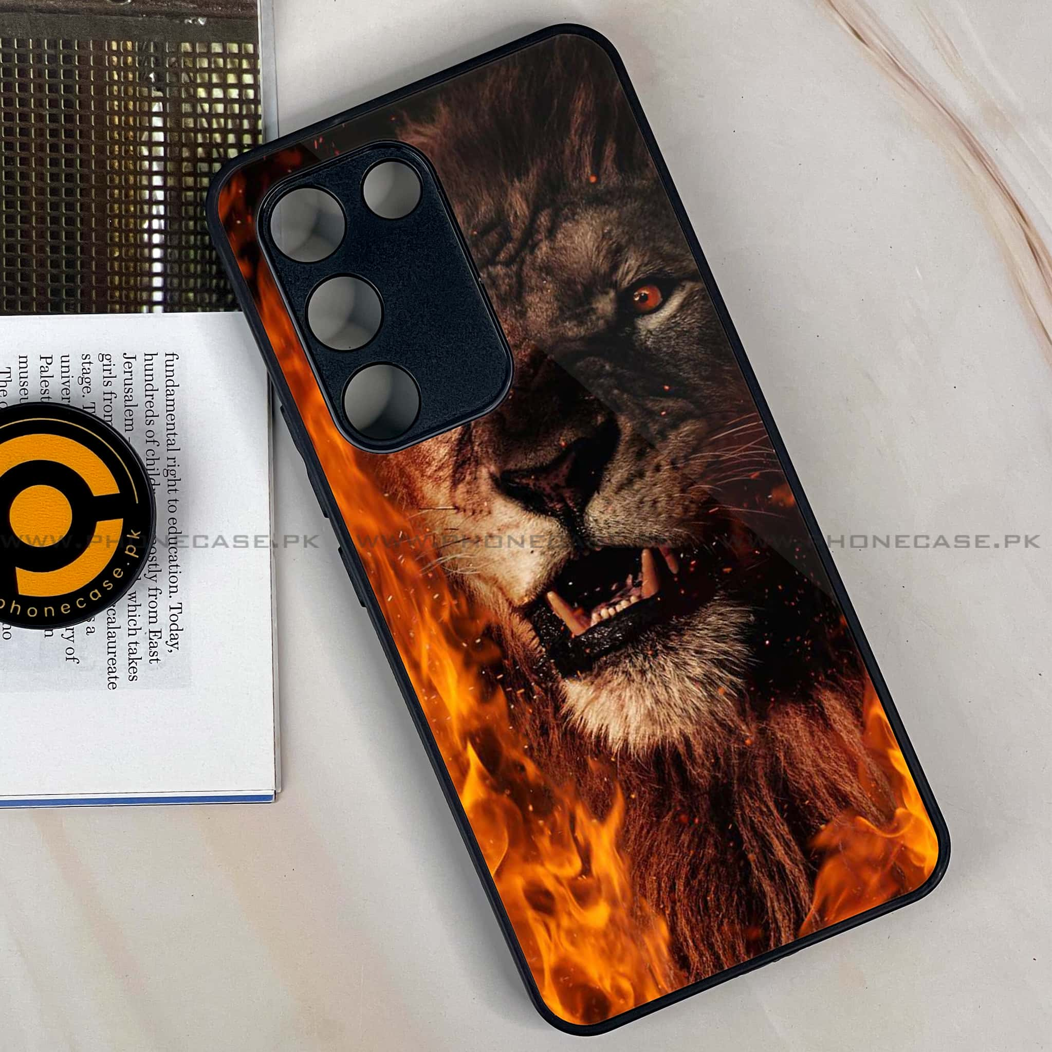 Vivo Y100 - Tiger Series - Premium Printed Glass soft Bumper shock Proof Case