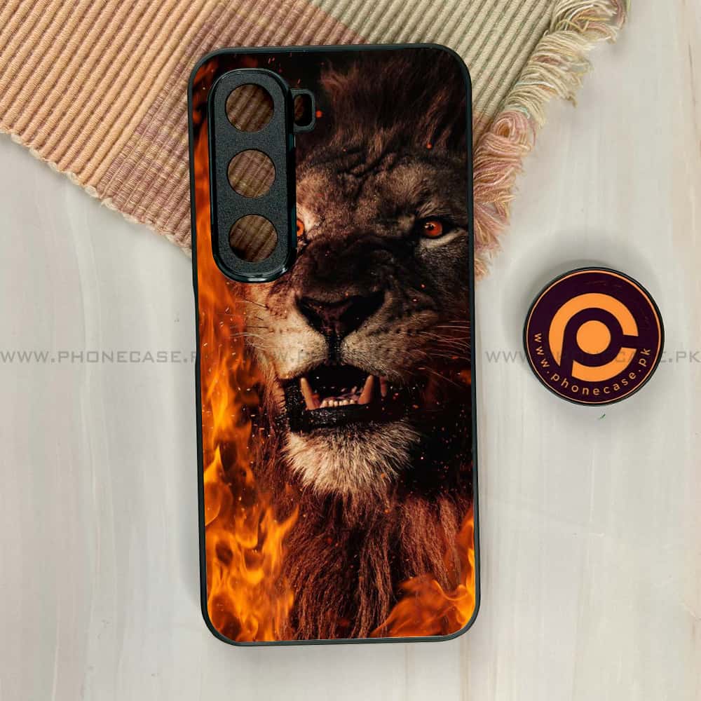Infinix Hot 60i - Tiger Series - Premium Metal Printed soft Bumper shock Proof Case