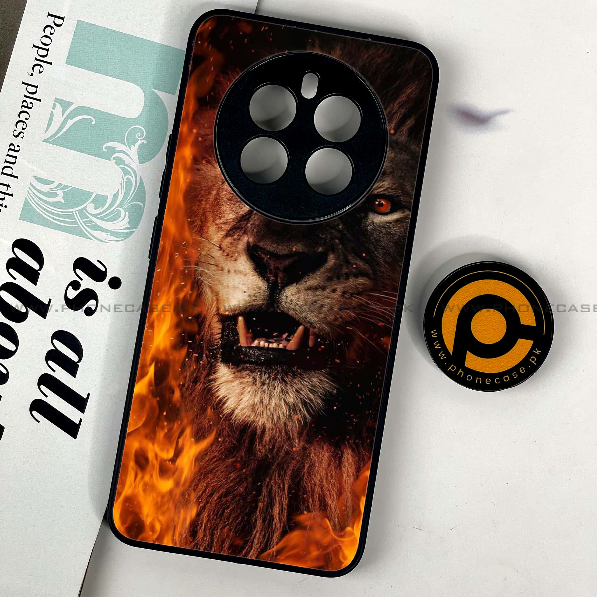 Realme 12 Plus 5G - Tiger Series - Premium Printed Glass soft Bumper shock Proof Case