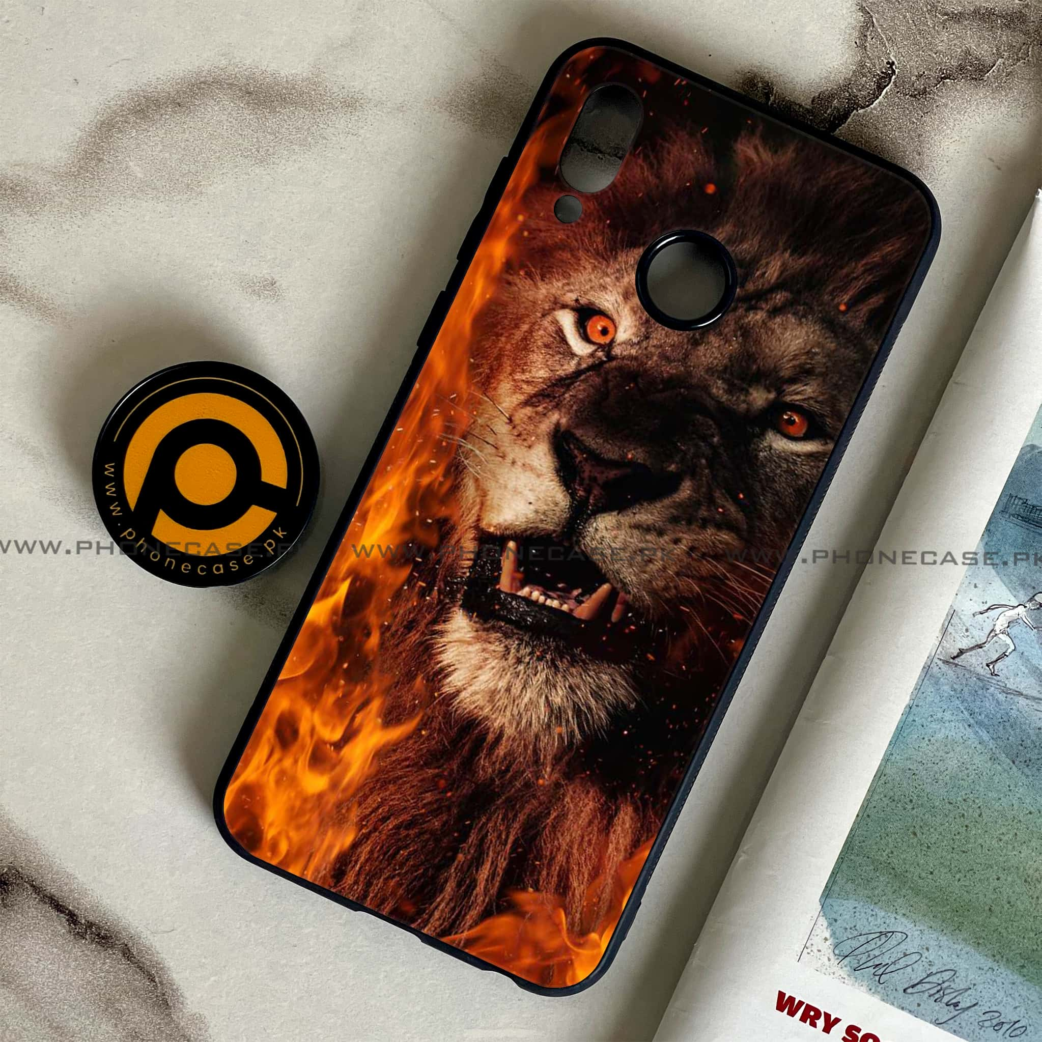 Huawei Honor Play - Tiger Series - Premium Printed Glass soft Bumper shock Proof Case