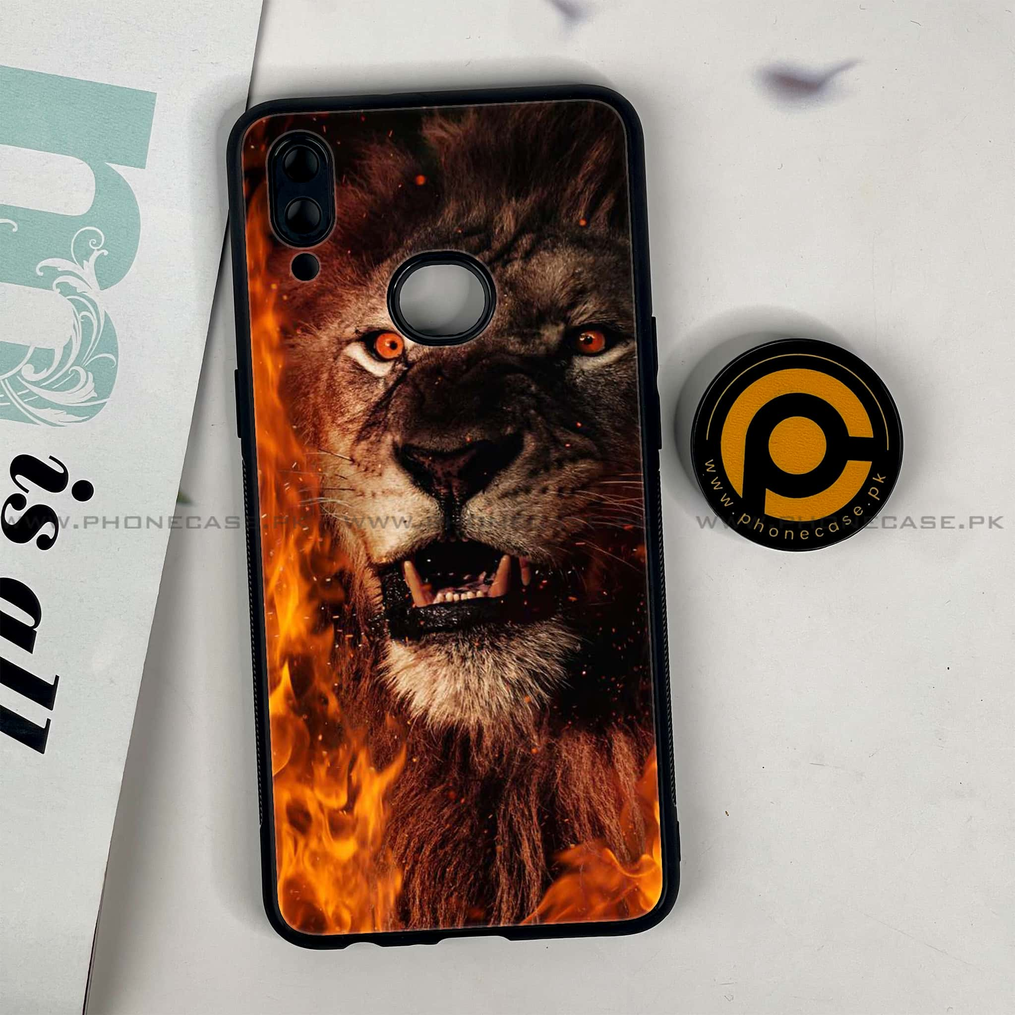 Galaxy A10s - Tiger Series - Premium Printed Glass soft Bumper shock Proof Case