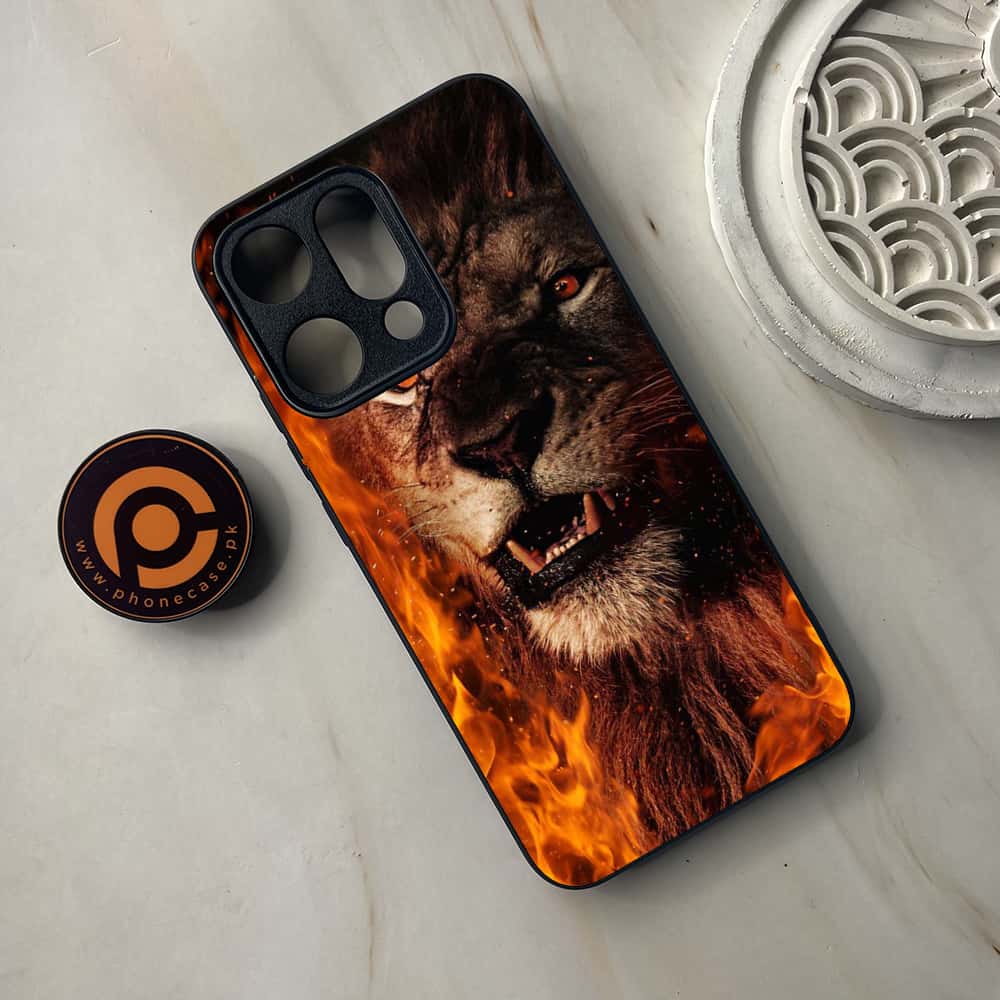 Oppo Reno 14 5G - Tiger Series - Premium Metal Printed soft Bumper shock Proof Case