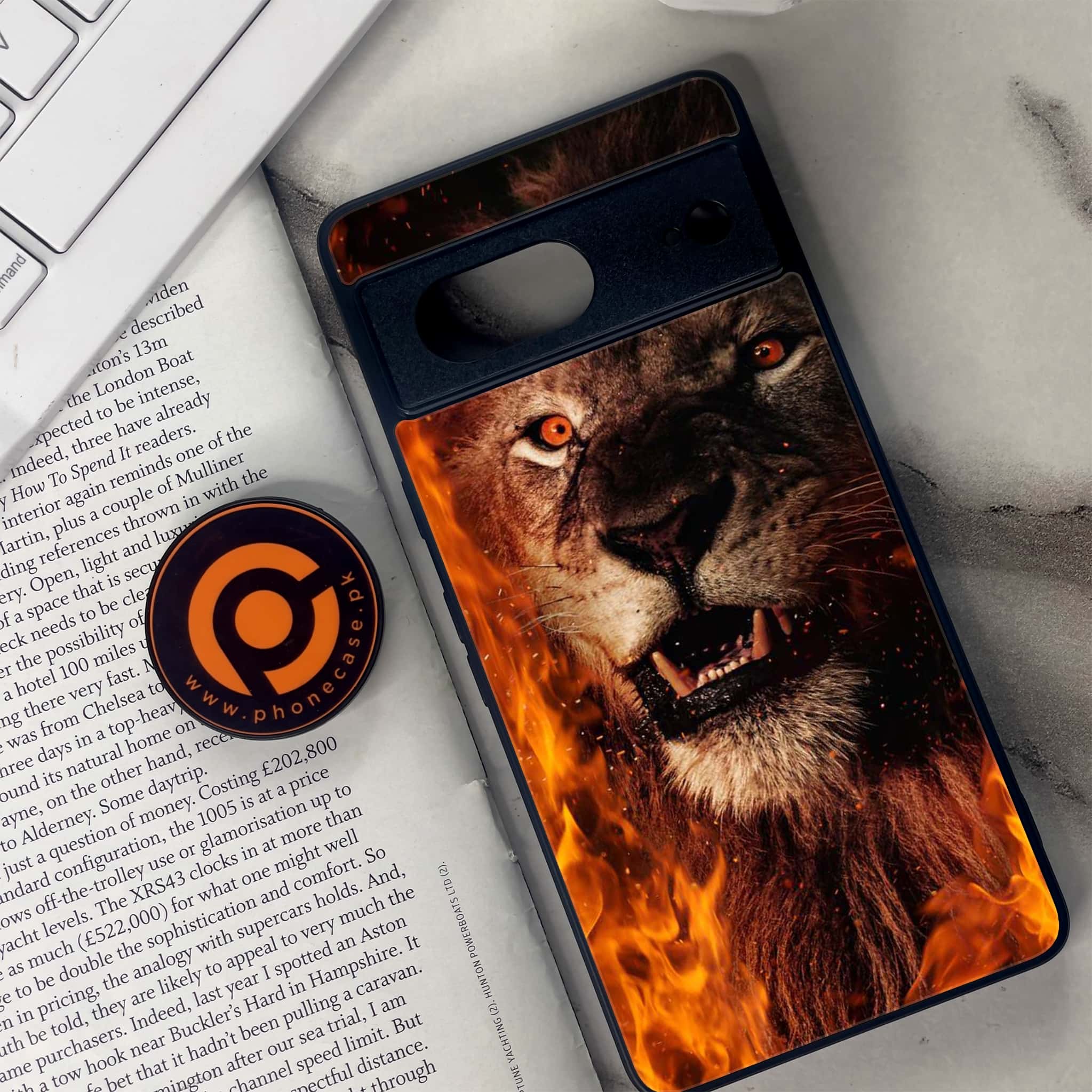 Google Pixel 7 - Tiger Series - Premium Metal Printed soft Bumper Shock Proof Case