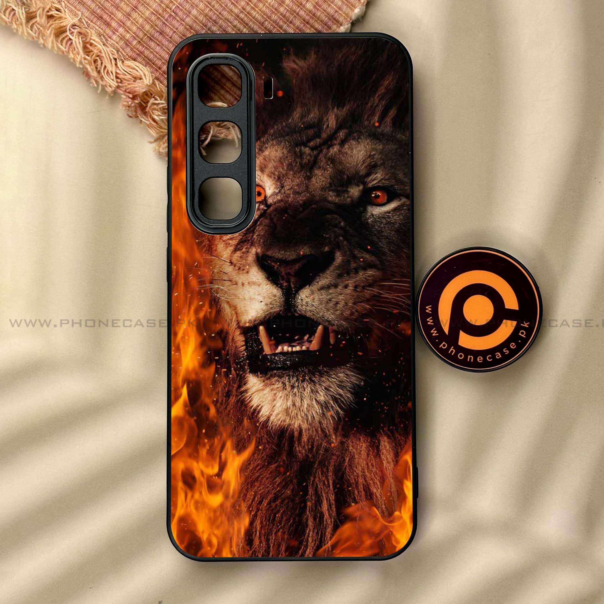 Infinix Hot 60 Pro - Tiger Series - Premium Metal Printed soft Bumper shock Proof Case
