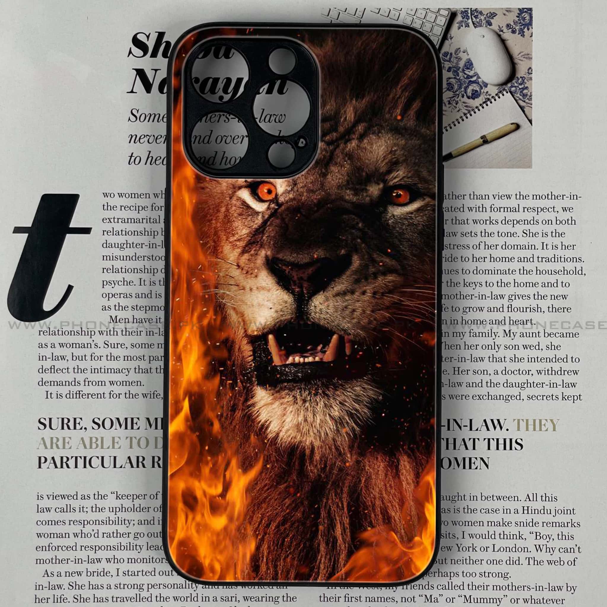 iPhone 15 Pro Max - Tiger Series - Premium Printed Glass soft Bumper shock Proof Case