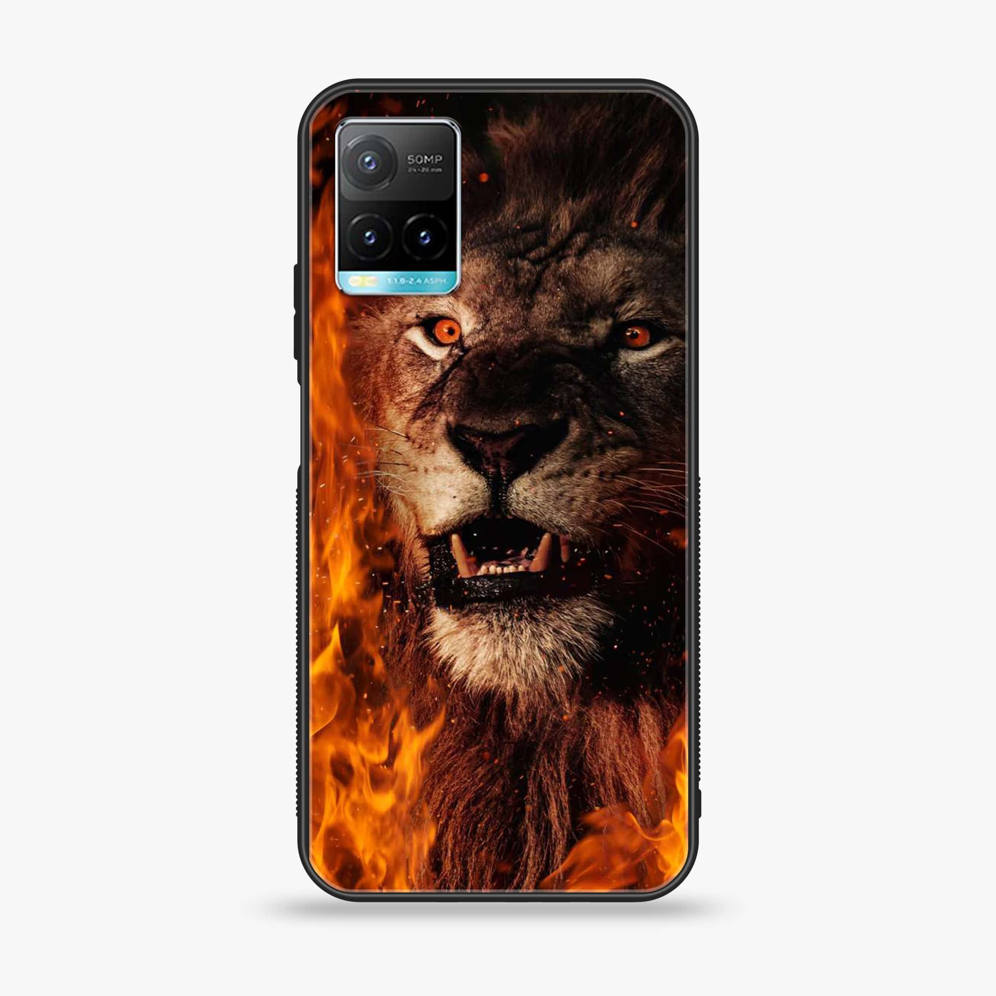 Vivo Y33T - Tiger Series - Premium Printed Glass soft Bumper shock Proof Case