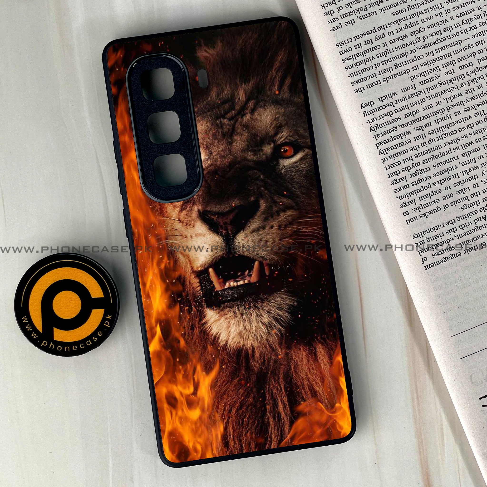 Infinix Hot 50 Pro Plus - Tiger Series - Premium Printed Glass soft Bumper shock Proof Case