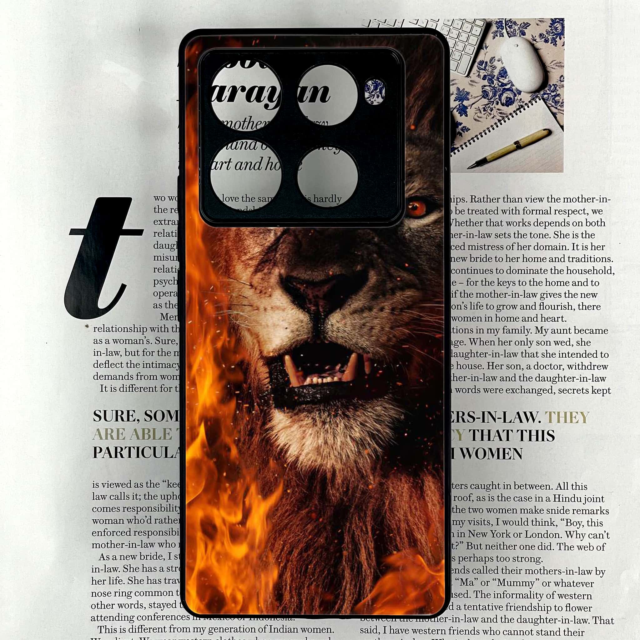 Infinix Note 40 Pro Plus - Tiger Series - Premium Metal Printed soft Bumper shock Proof Case