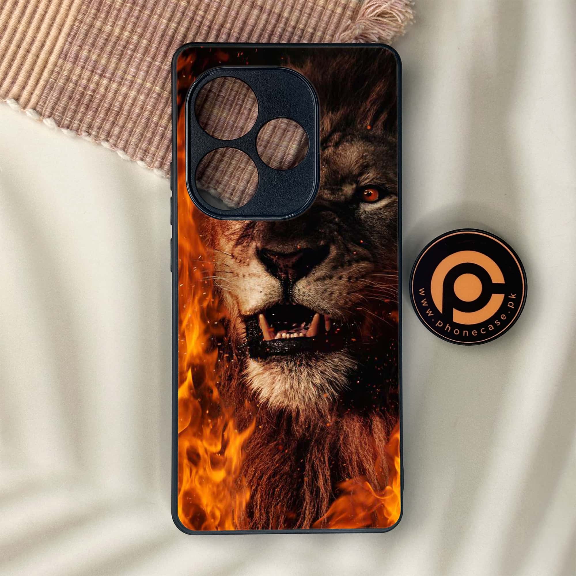 Realme GT 6 - Tiger Series - Premium Metal Printed soft Bumper shock Proof Case