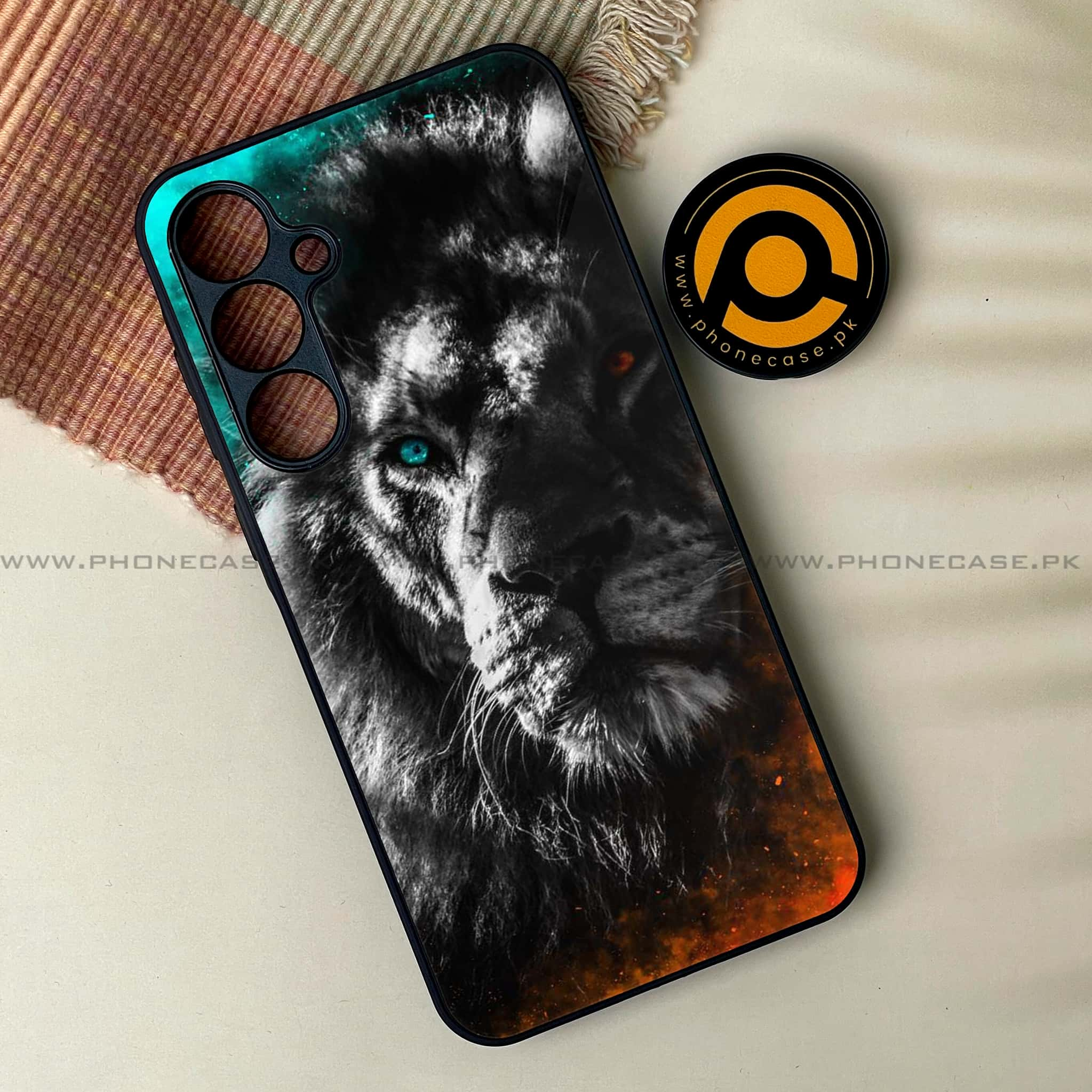 Samsung Galaxy M54 - Tiger Series - Premium Printed Glass soft Bumper shock Proof Case