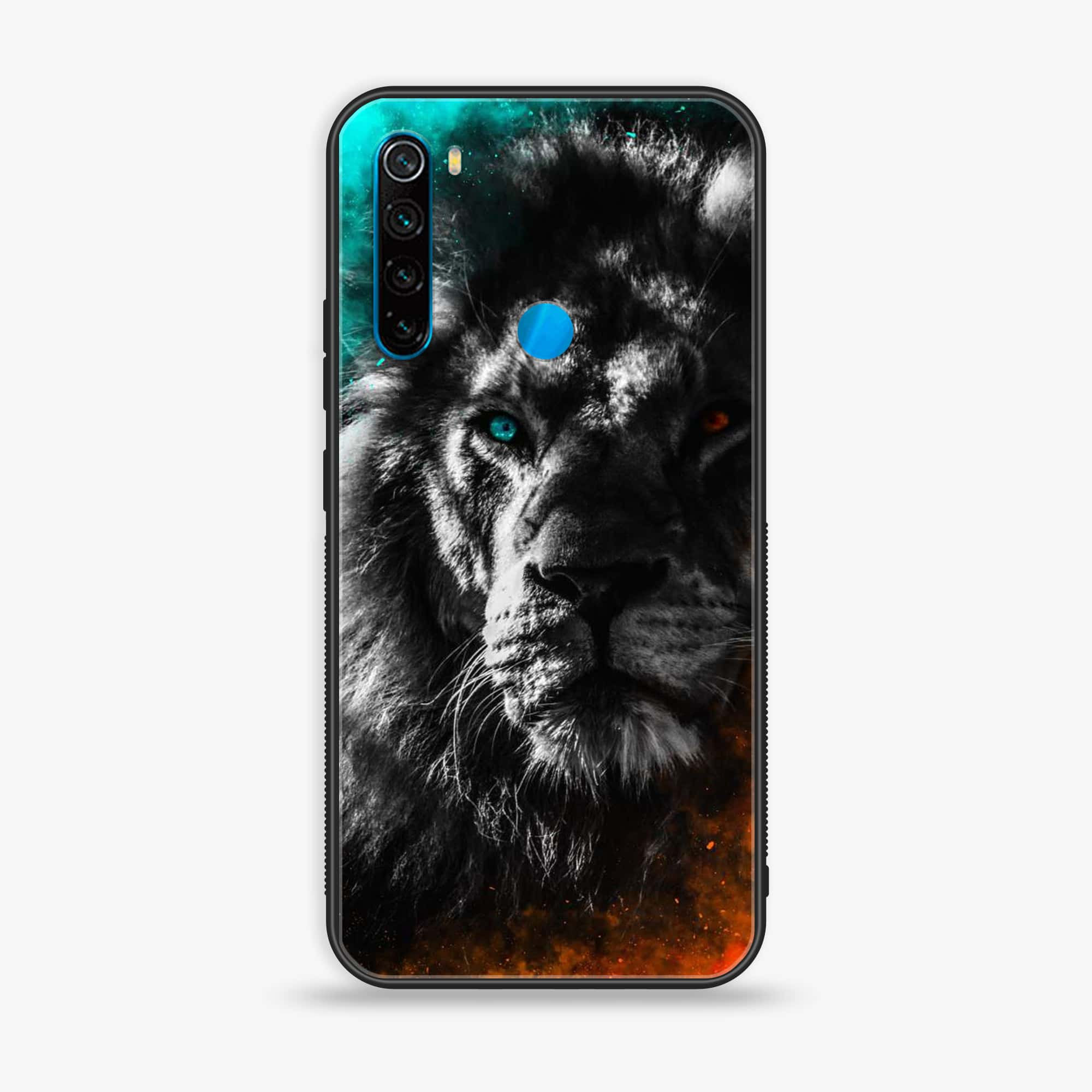 Redmi Note 8 - Tiger Series - Premium Printed Glass soft Bumper shock Proof Case