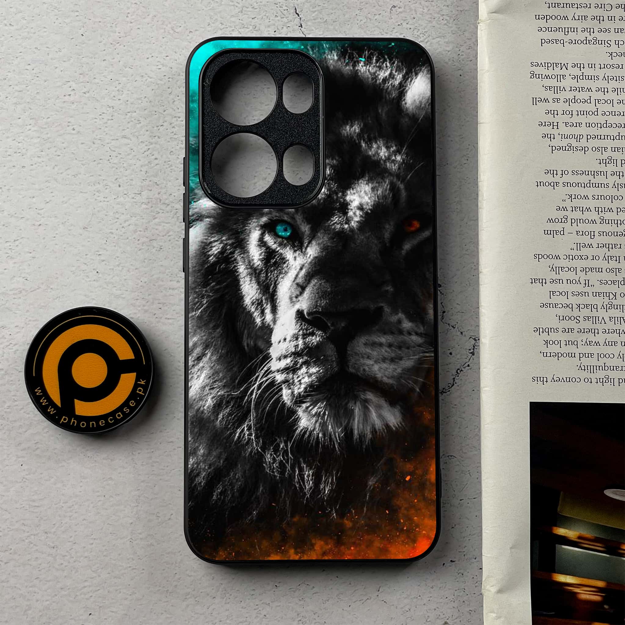 Oppo Reno 13 Pro - Tiger Series - Premium Metal Printed Soft Bumper Shockproof Case