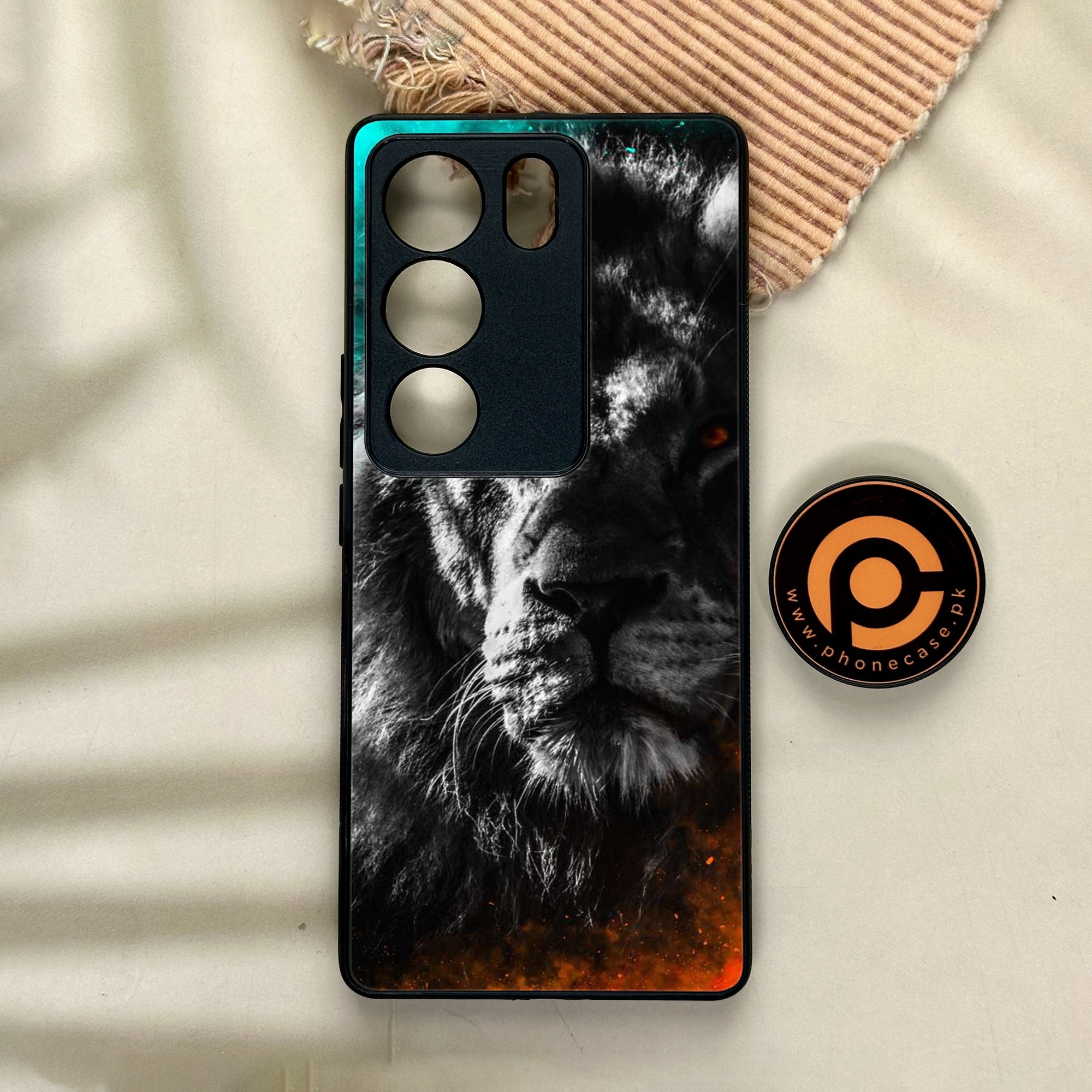 Vivo V29 - Tiger Series - Premium Printed Glass soft Bumper shock Proof Case