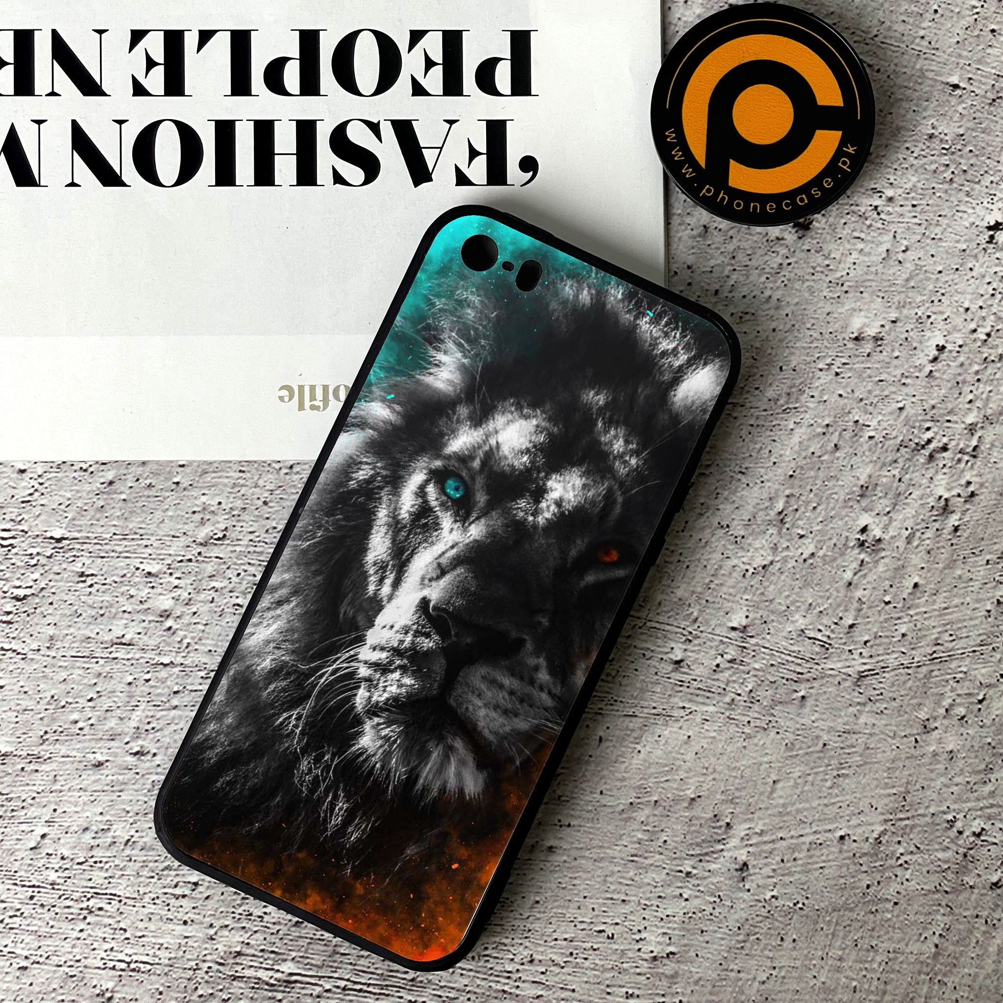 iPhone 5/5c/5s - Tiger Series - Premium Printed Glass soft Bumper shock Proof Case