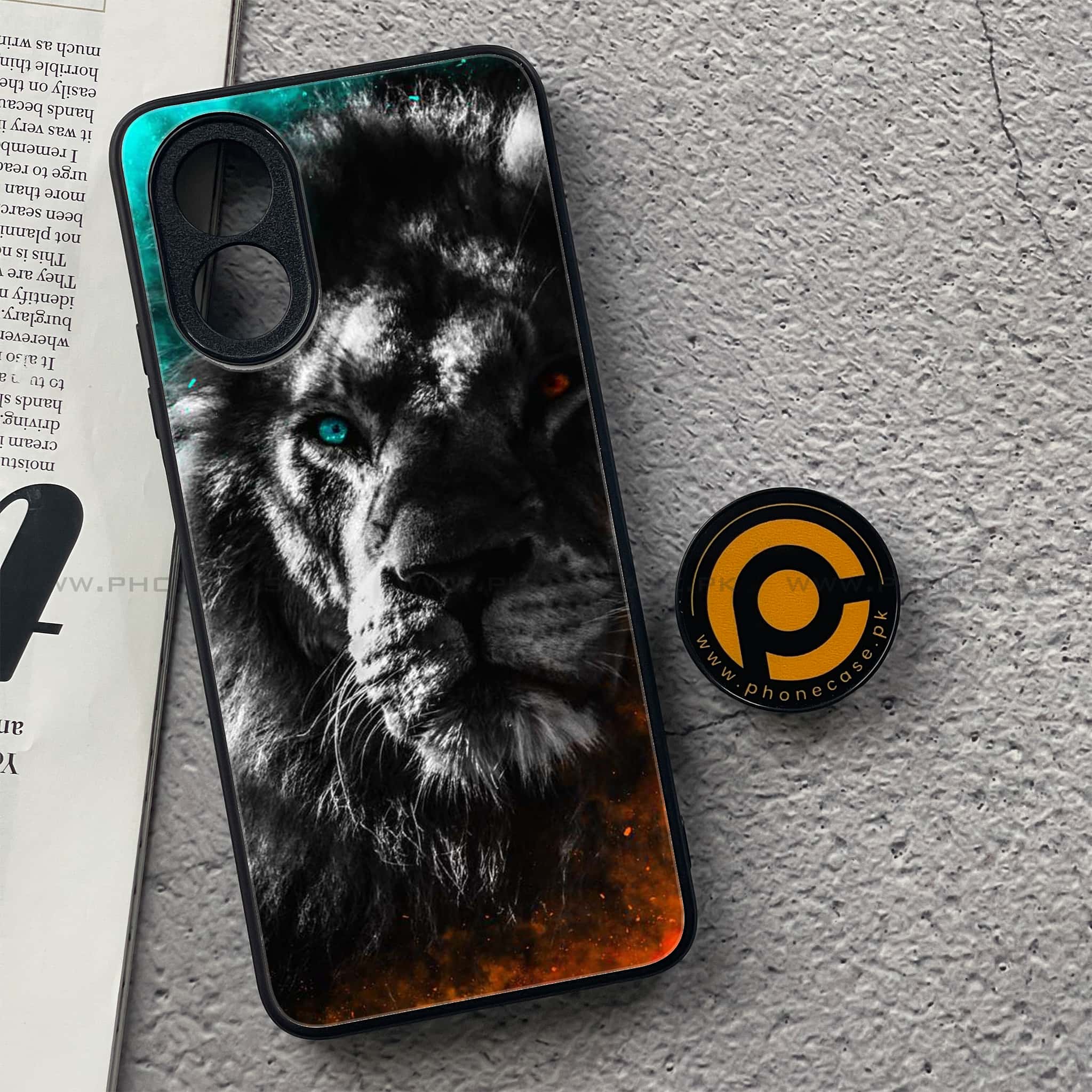 Oppo A18 4G - Tiger Series - Premium Printed Glass soft Bumper shock Proof Case