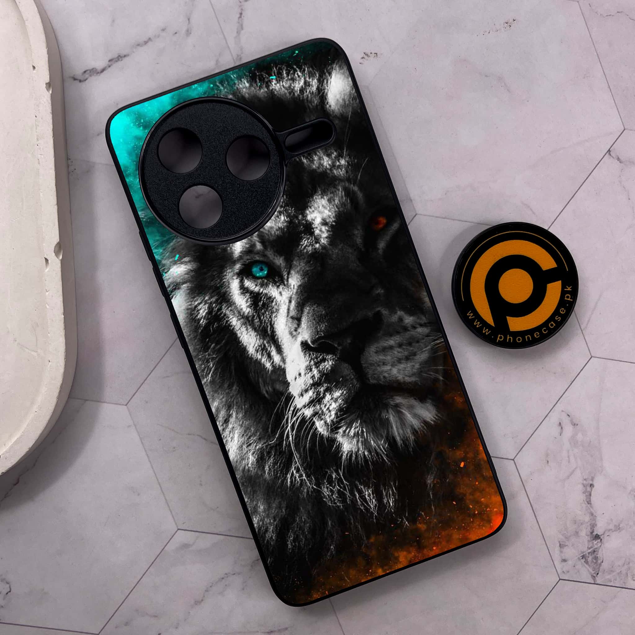 Xiaomi Poco F7 Pro 5G - Tiger Series - Premium Metal Printed soft Bumper shock Proof Case