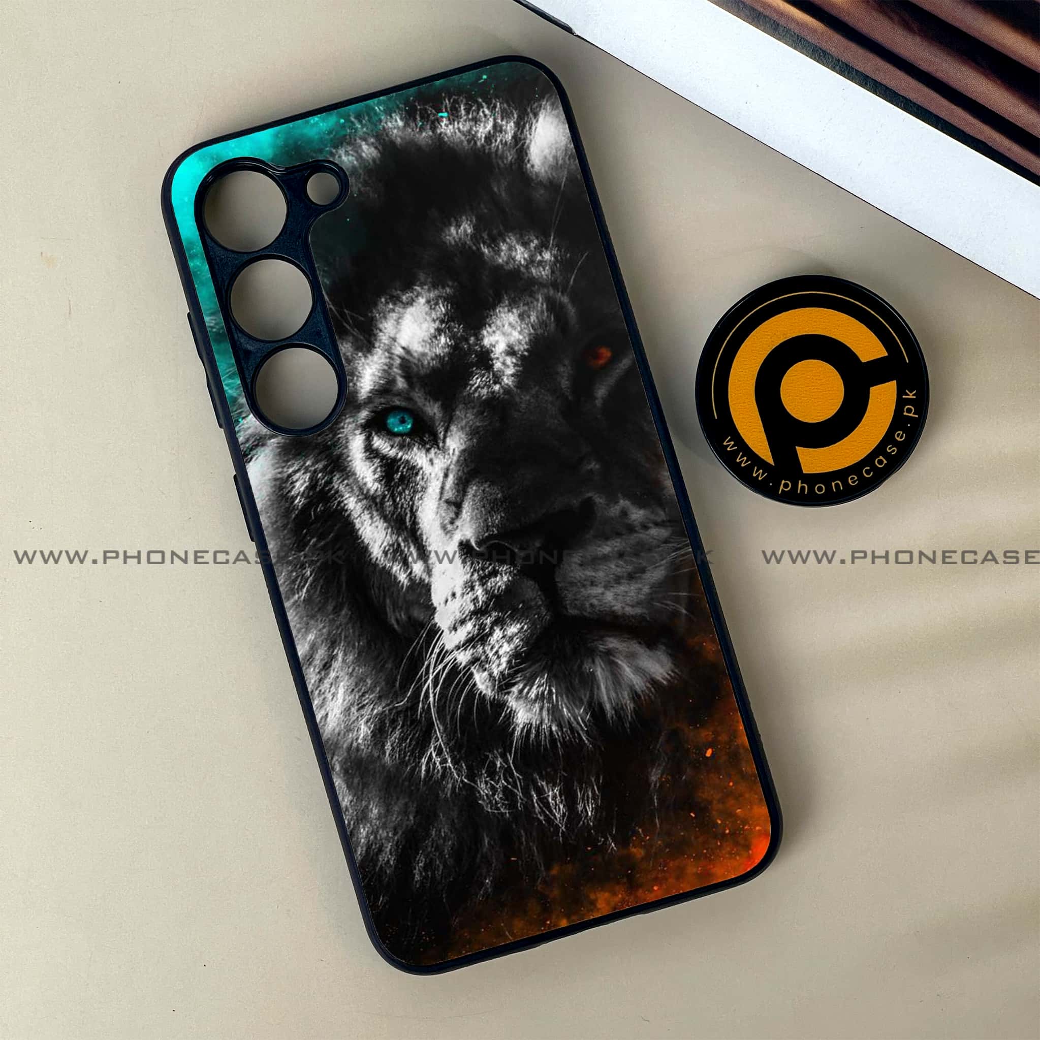 Samsung Galaxy S23 - Tiger Series - Premium Printed Glass soft Bumper shock Proof Case