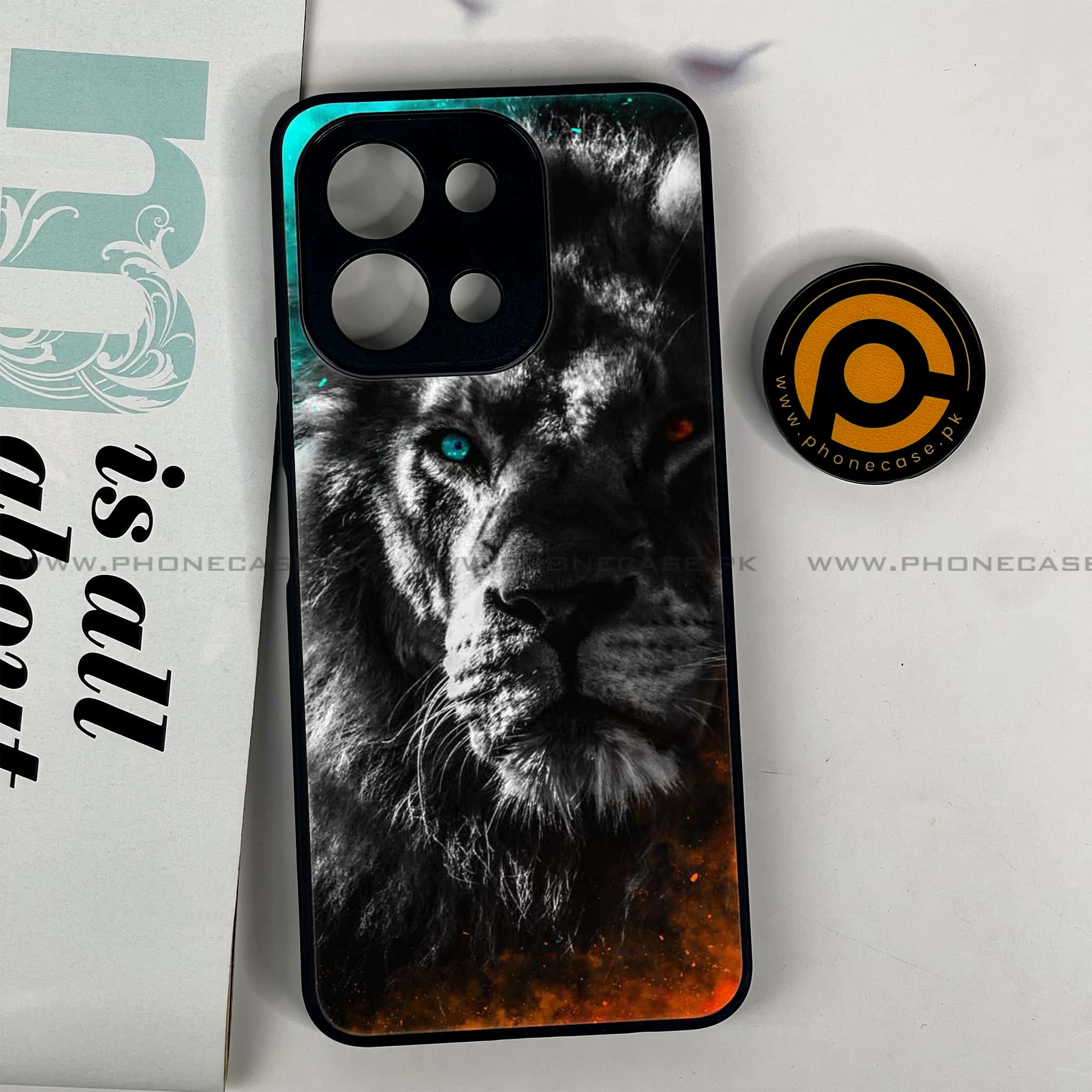 Vivo Y28 - Tiger Series - Premium Printed Glass soft Bumper shock Proof Case