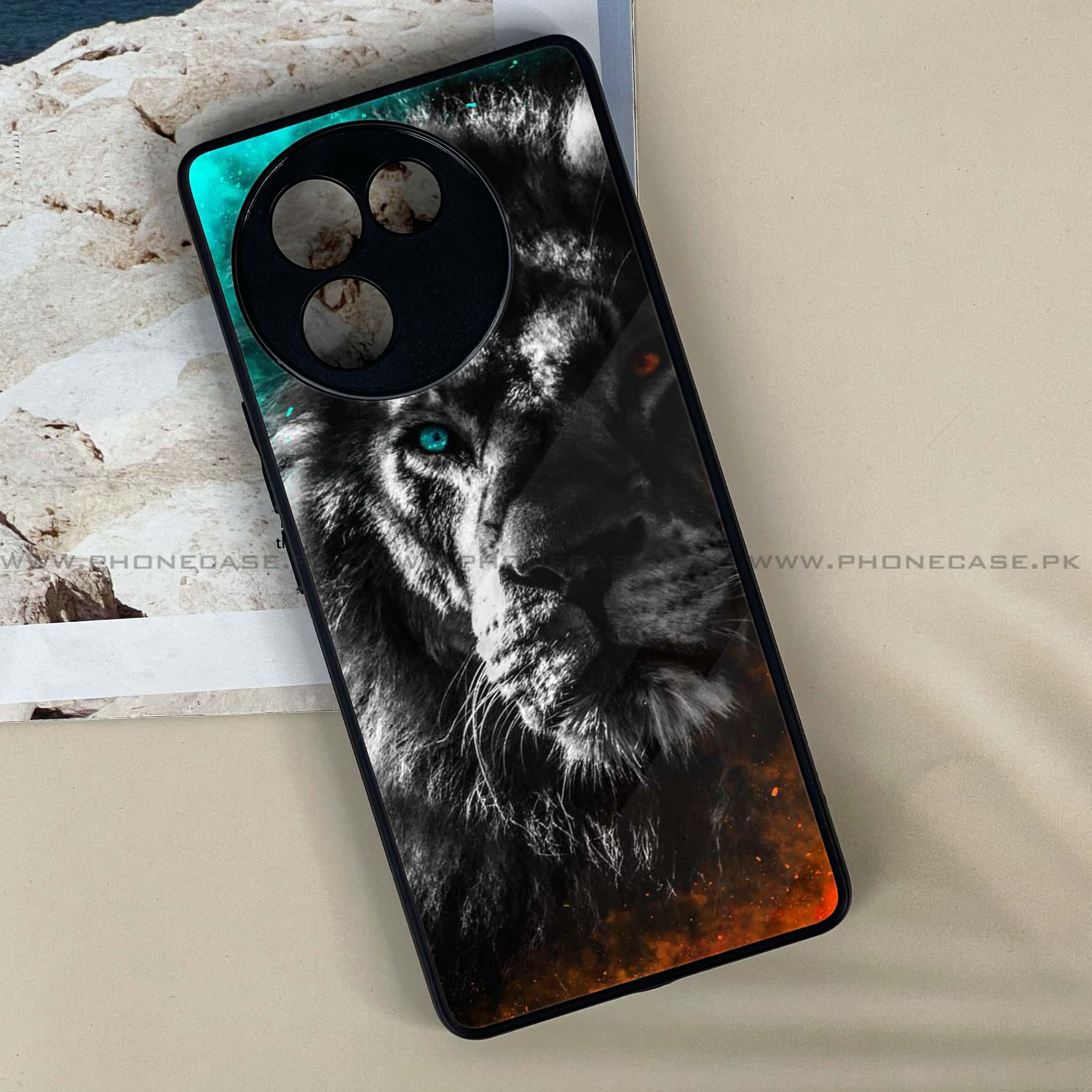 Vivo V30E - Tiger Series - Premium Printed Metal soft Bumper shock Proof Case