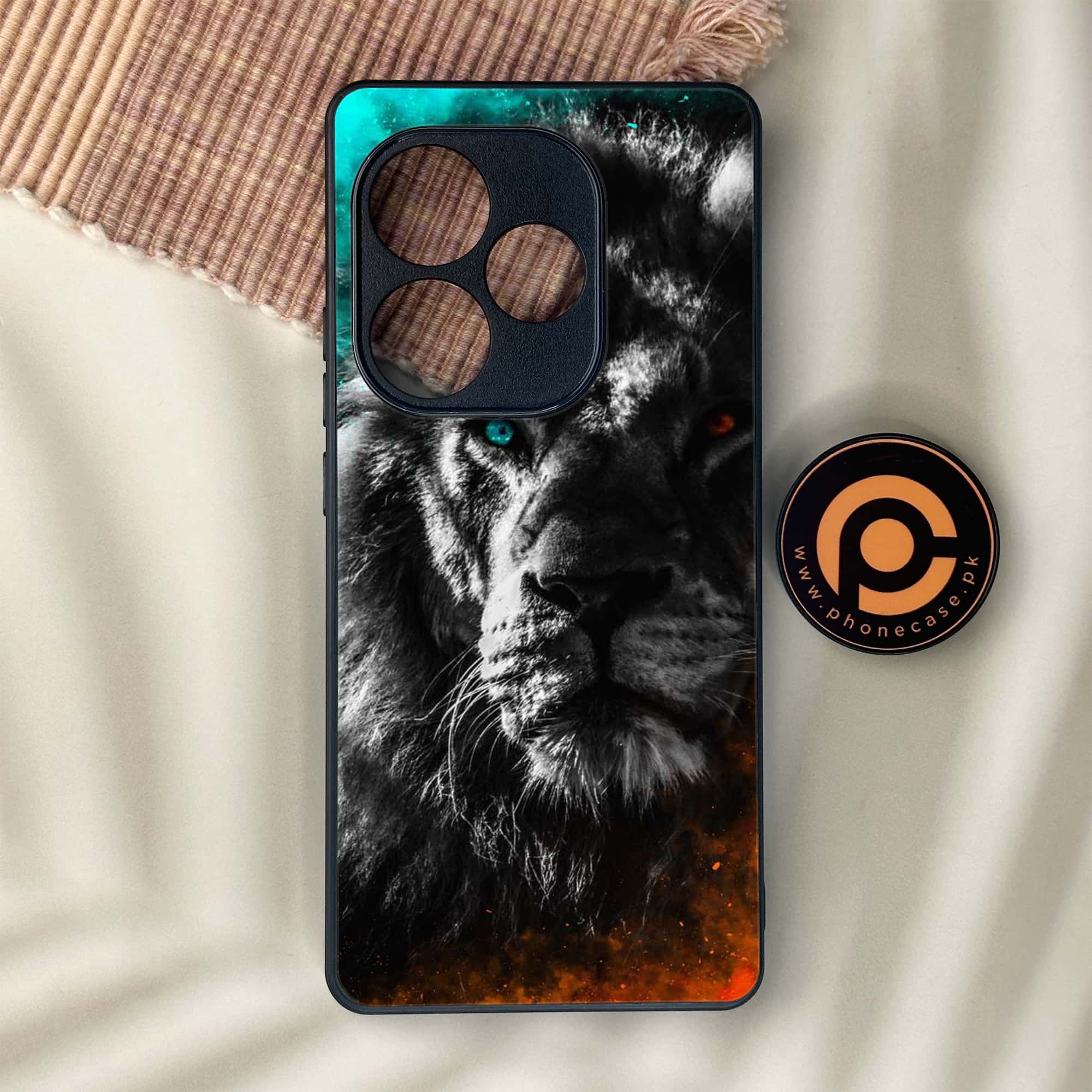 Realme GT 6 - Tiger Series - Premium Metal Printed soft Bumper shock Proof Case