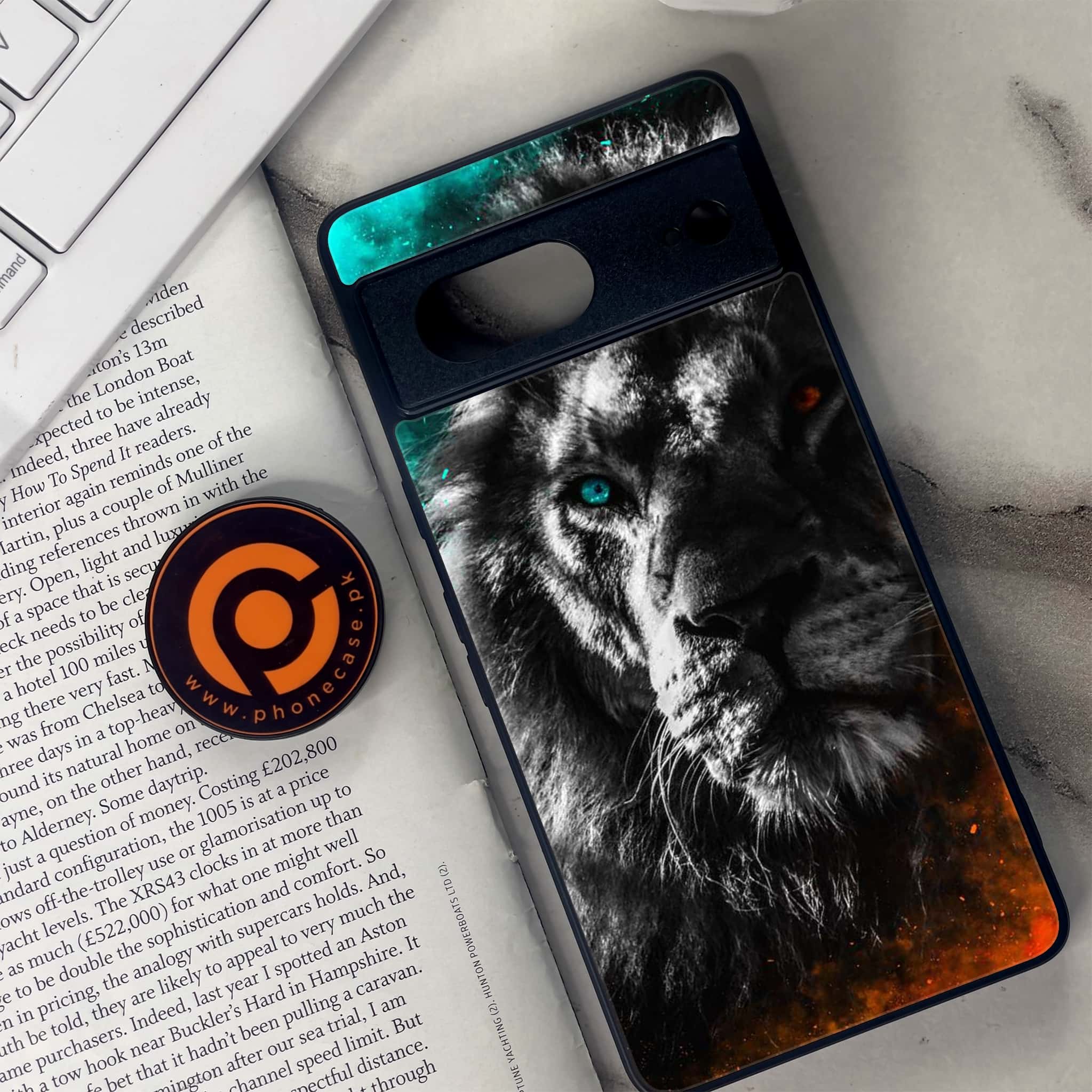 Google Pixel 7 - Tiger Series - Premium Metal Printed soft Bumper Shock Proof Case