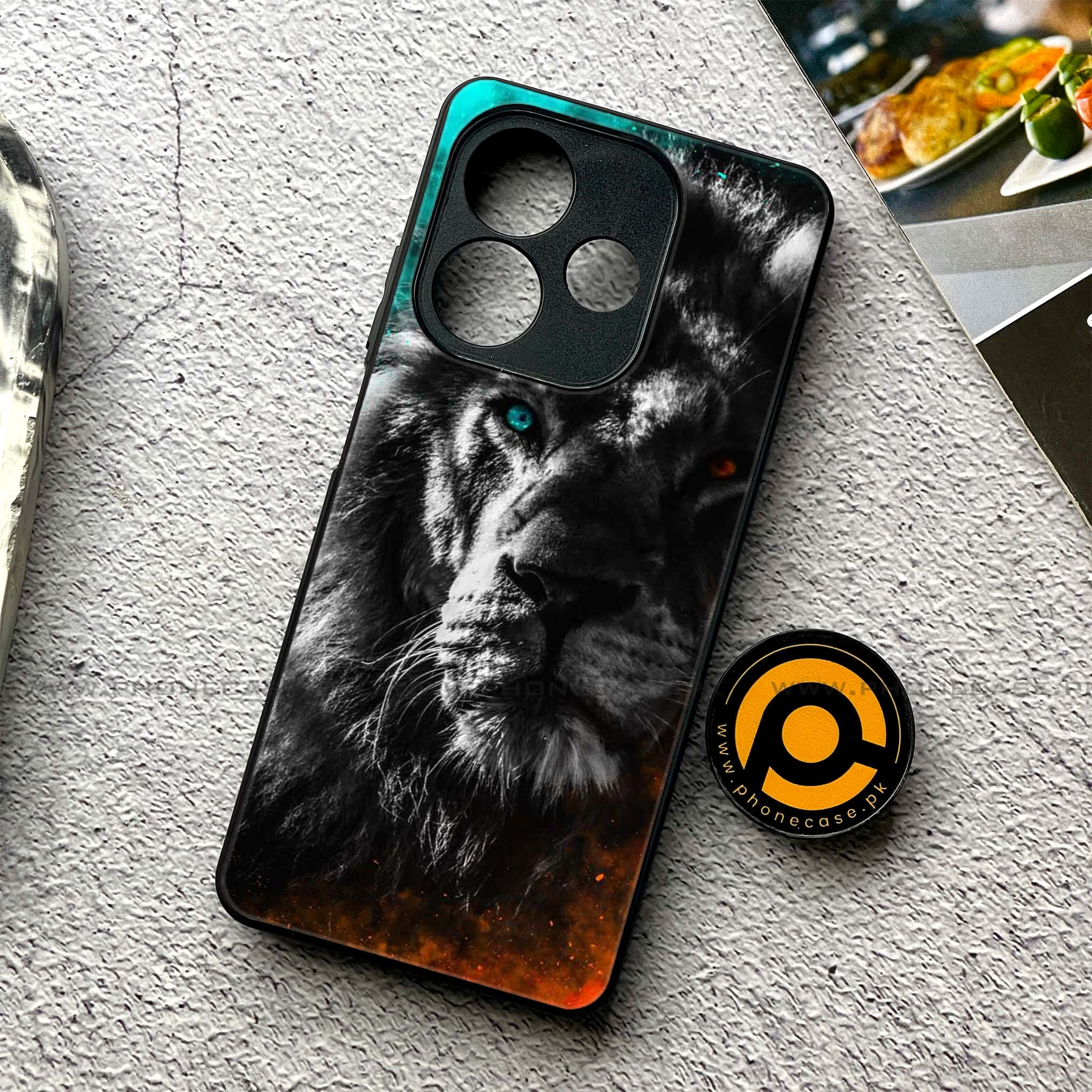 Oppo A5 Pro - Tiger Series - Premium Metal Printed soft Bumper shock Proof Case