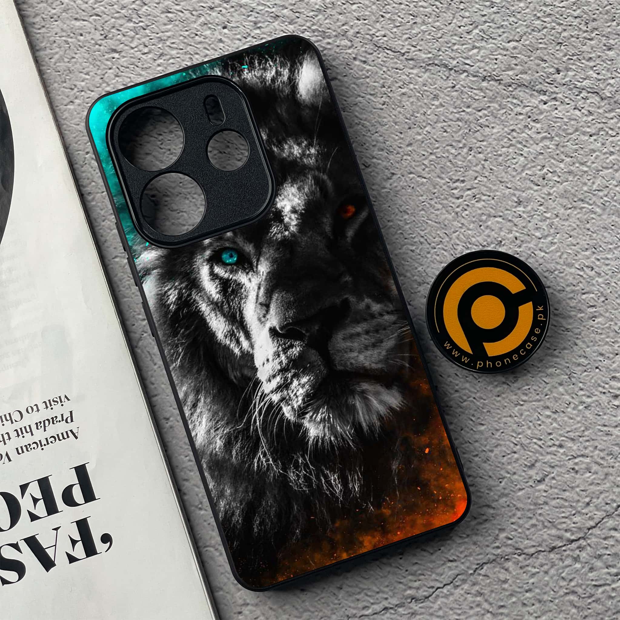 Xiaomi Redmi Note 14 - Tiger Series - Premium Printed Glass soft Bumper shock Proof Case