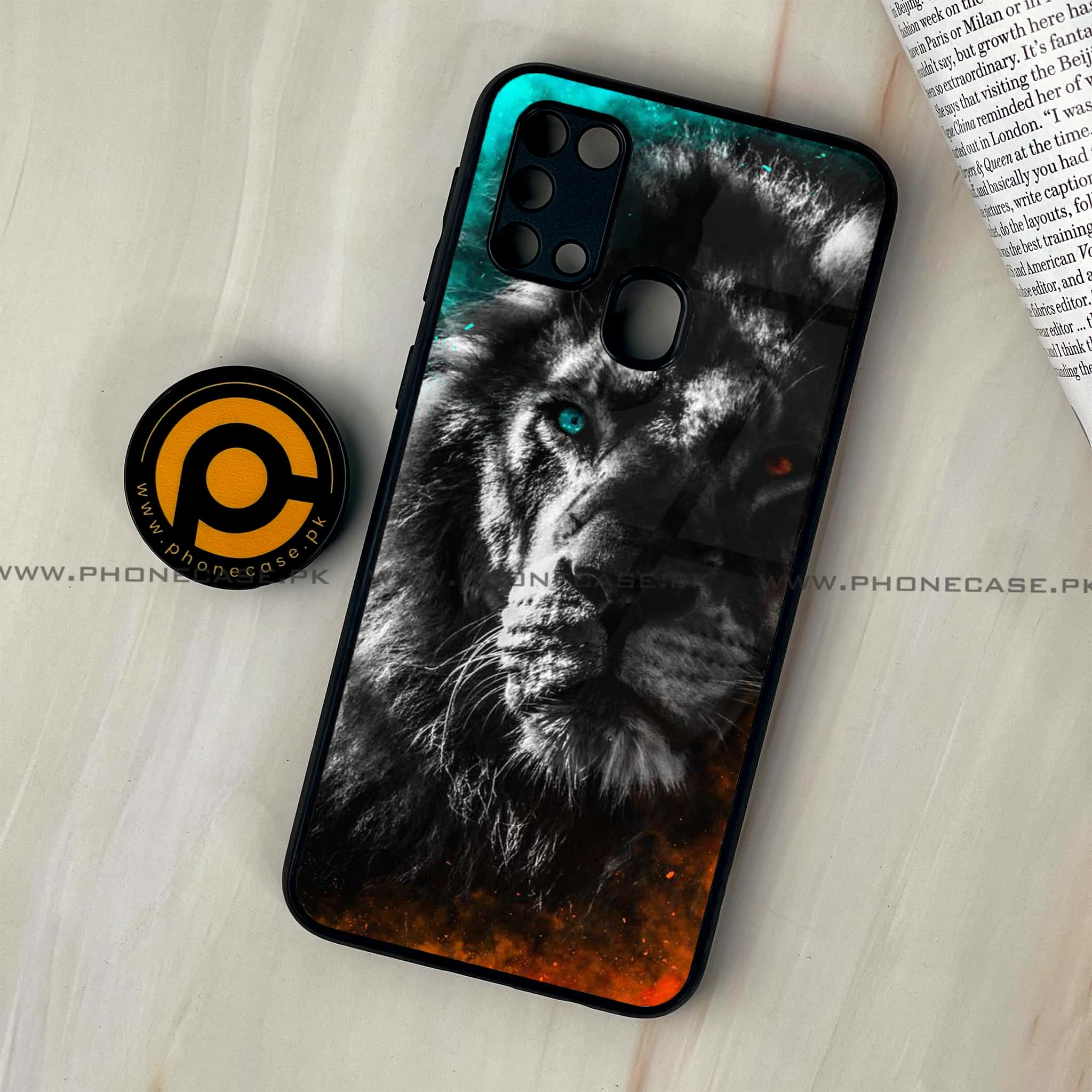 Galaxy M31 - Tiger Series - Premium Printed Glass soft Bumper shock Proof Case