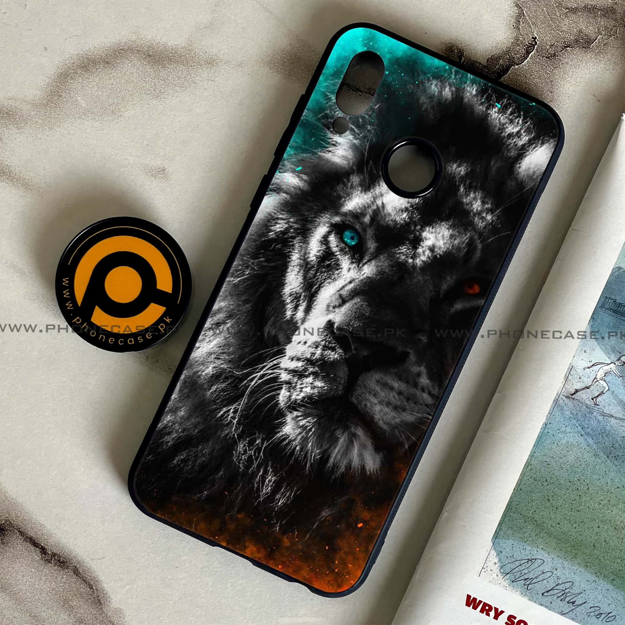 Huawei Honor Play - Tiger Series - Premium Printed Glass soft Bumper shock Proof Case